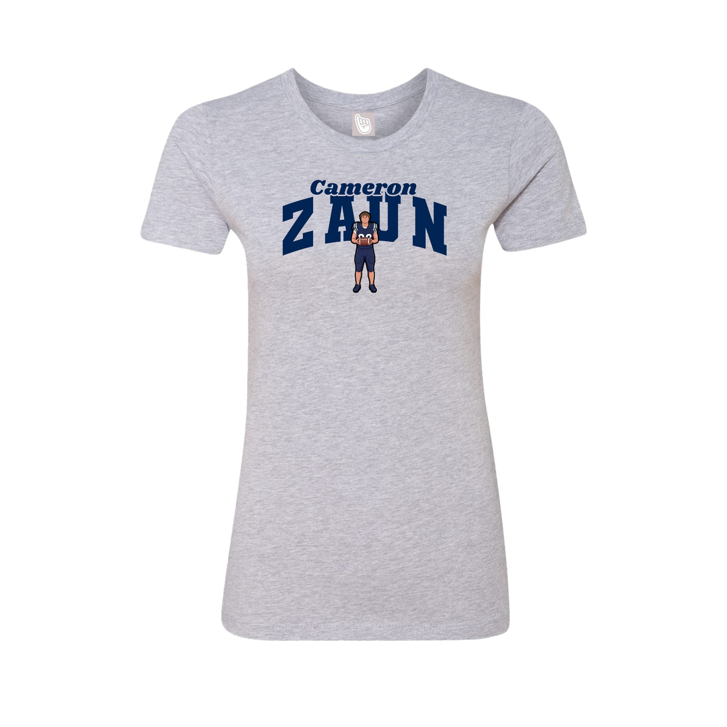 Fitted Women's Tee — Signature Arch in Grey