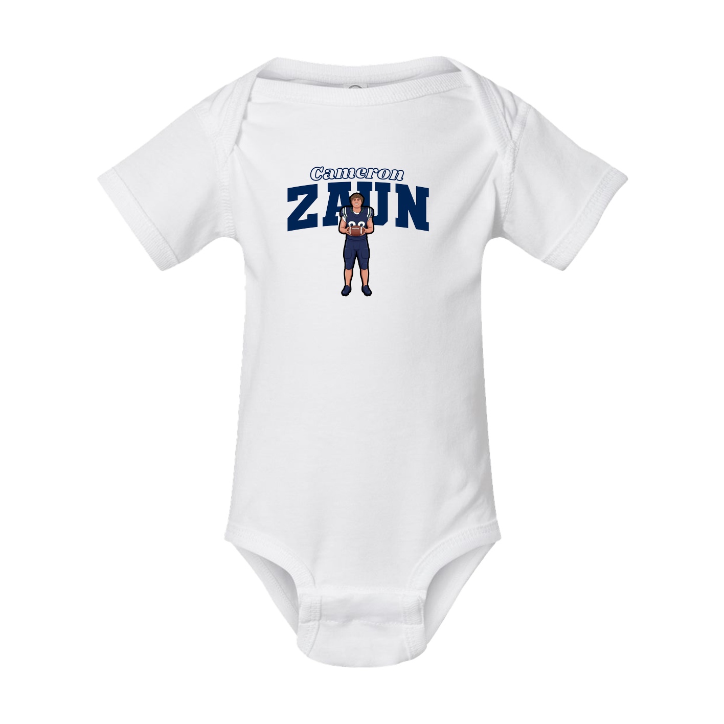 Baby Onesie — Name Arch in White