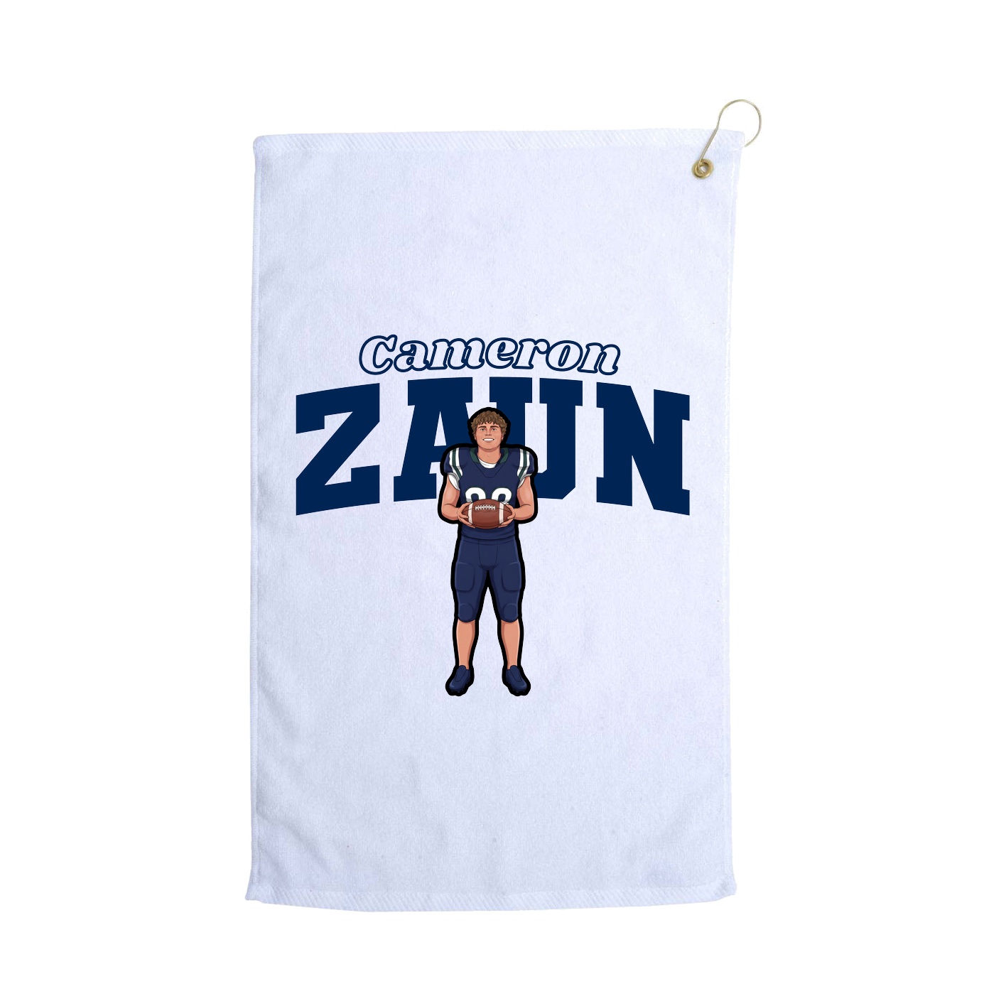 Golf Towel — Name Arch in White
