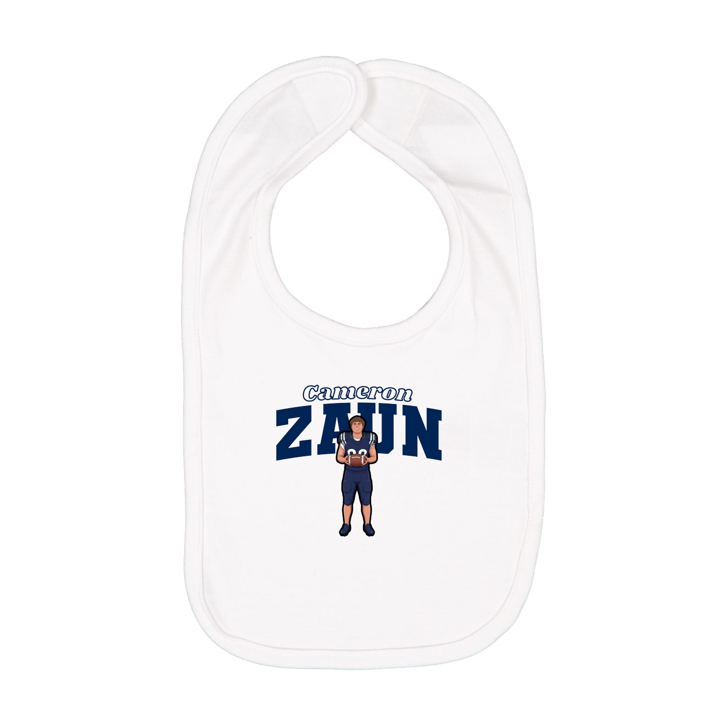 Infant Bib — Name Arch in White