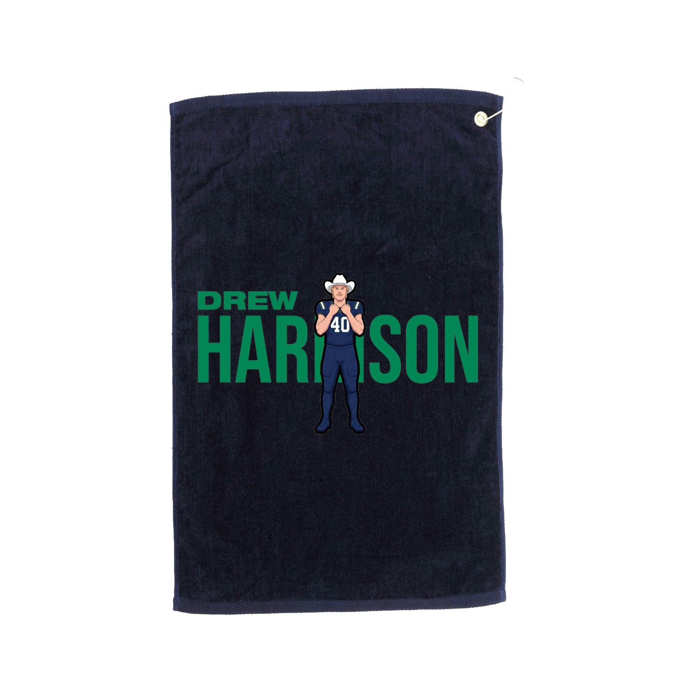 Golf Towel — Player Name in Navy