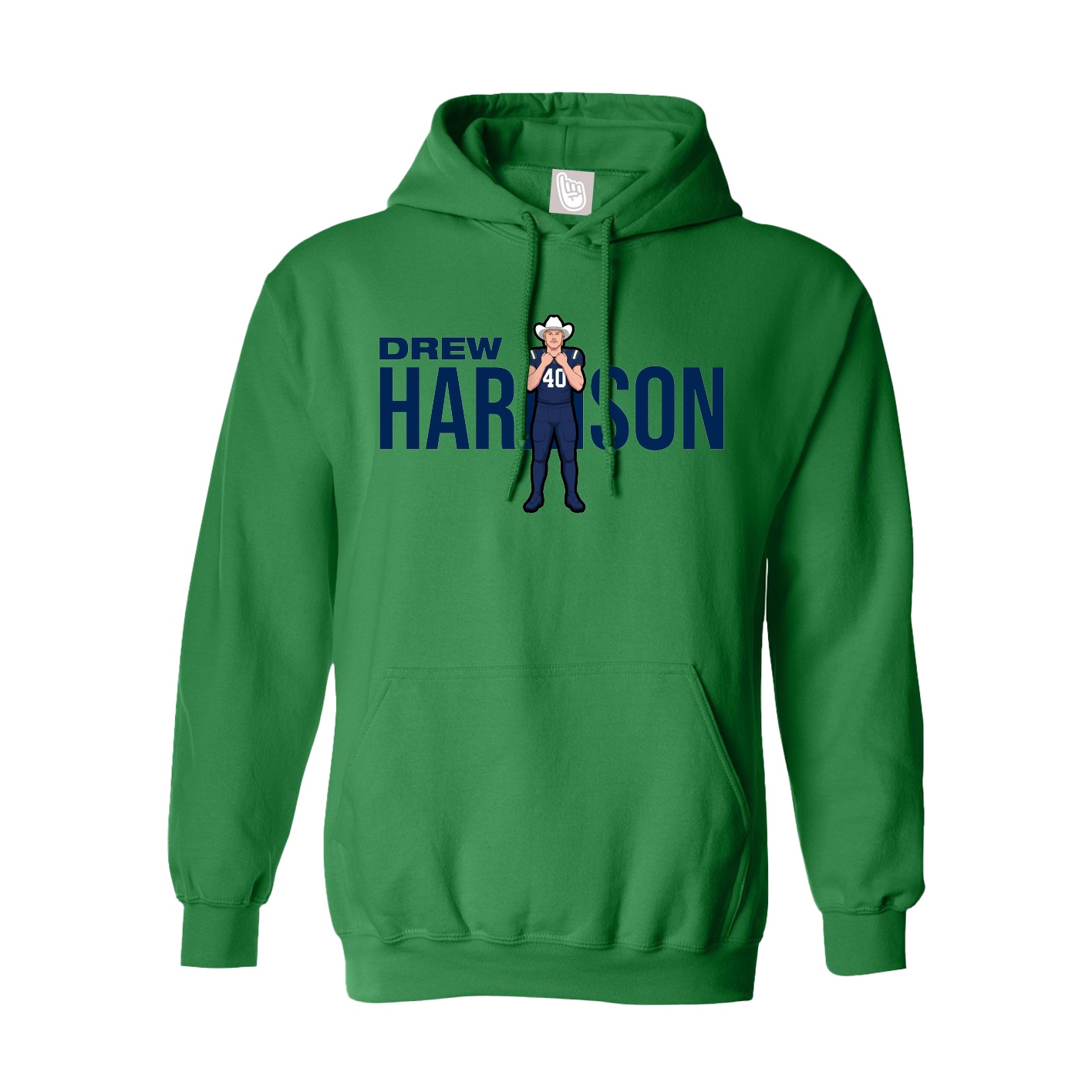 Hoodie — Player Name in Green