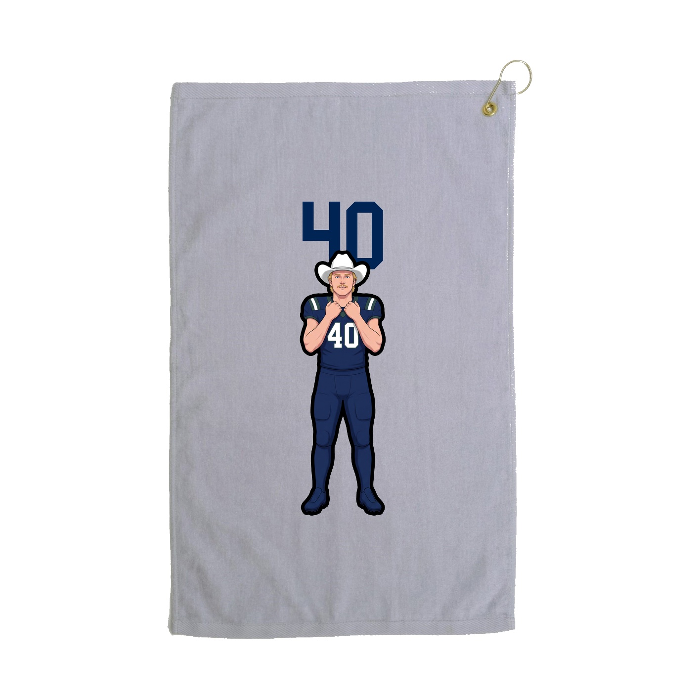 Golf Towel — Number Top in Grey