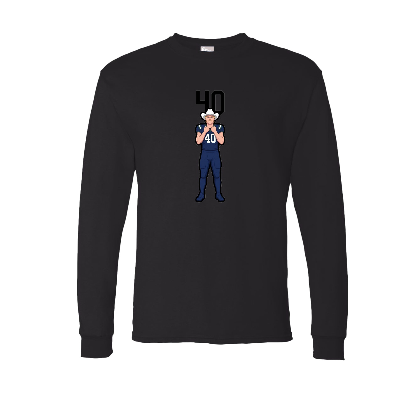 Long Sleeve Tee — Number Top in Black