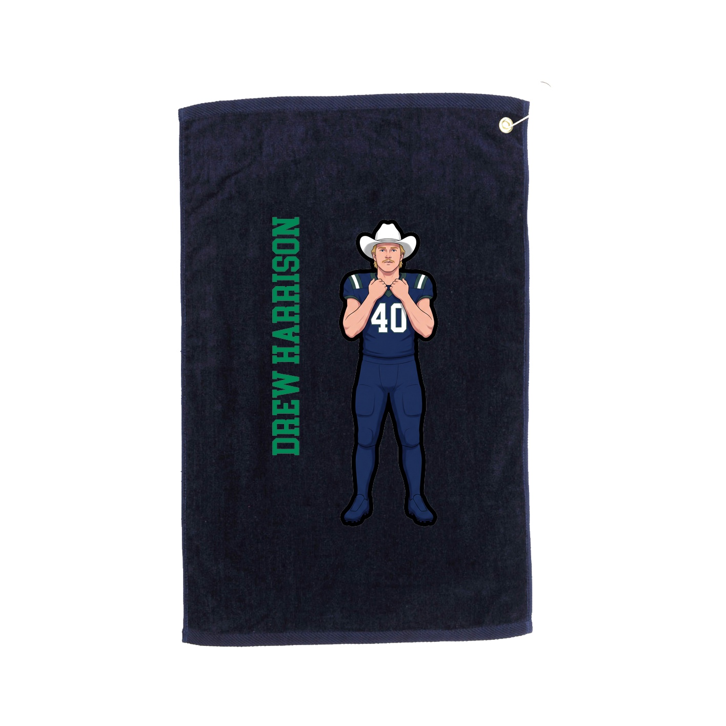 Golf Towel — Name Vertical in Navy