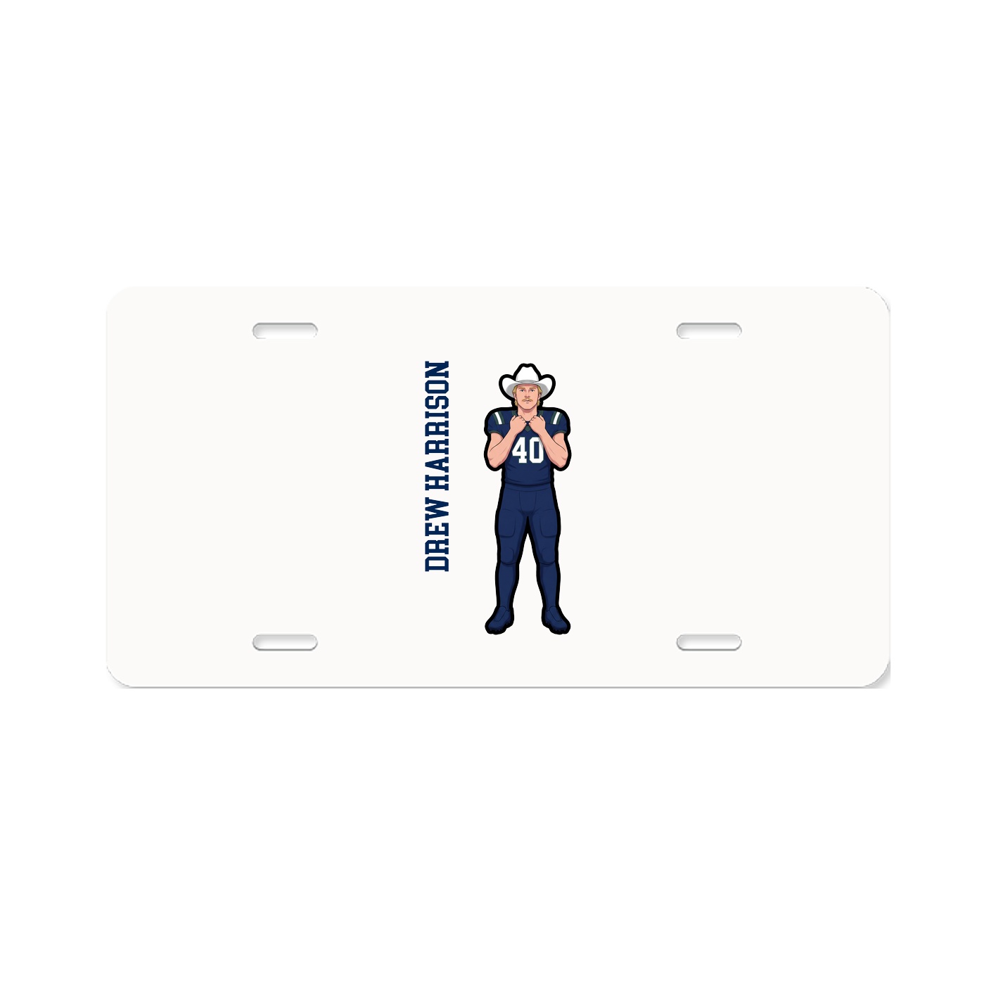 License Plate — Name Vertical in Classic
