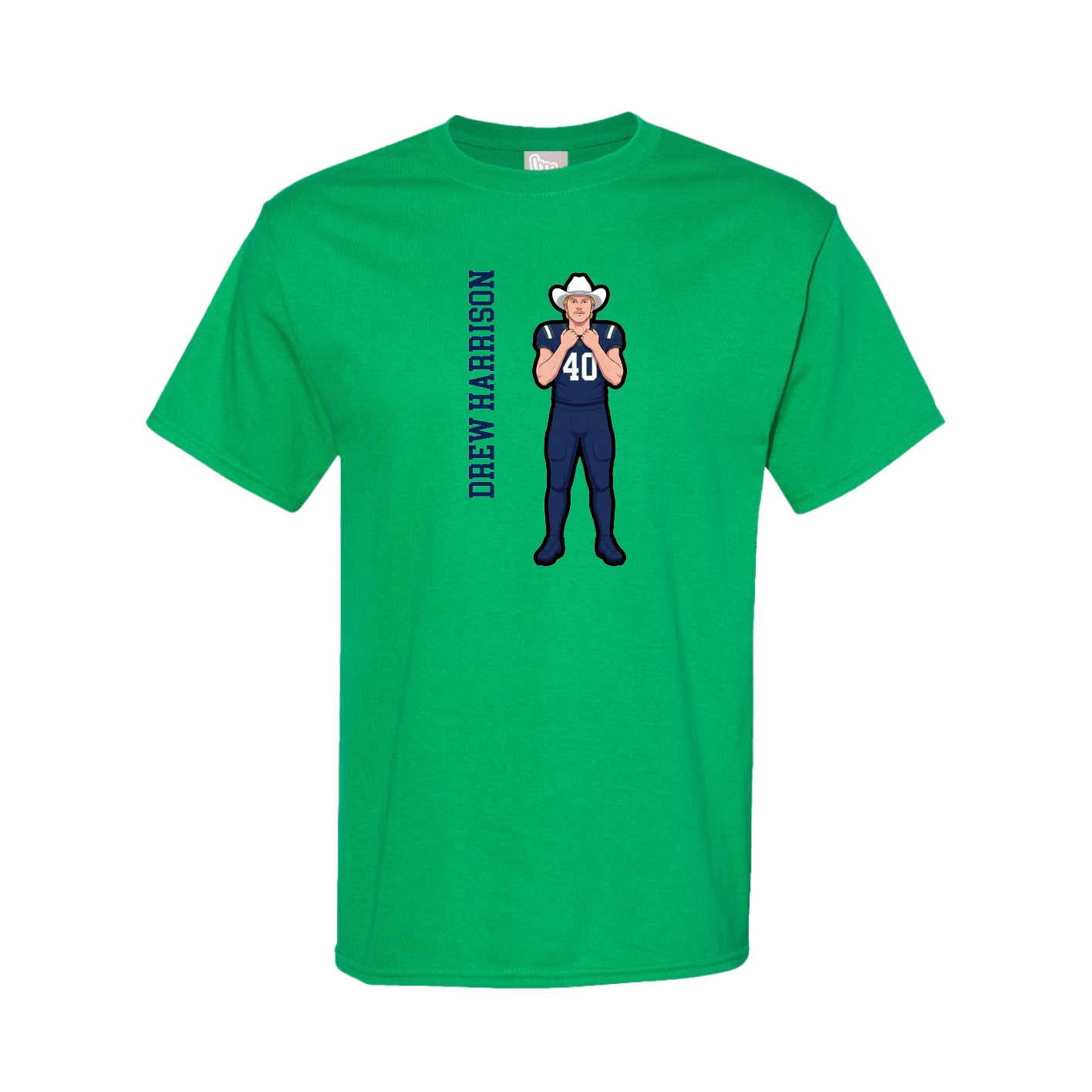 Youth Tee — Name Vertical in Green
