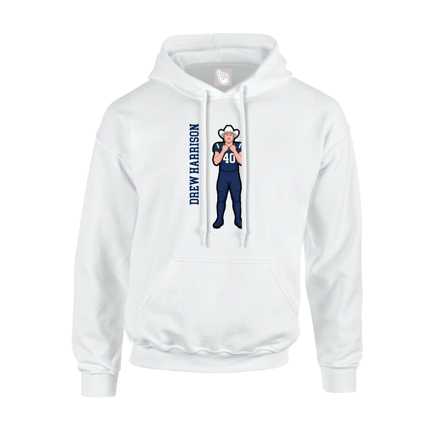 Hoodie — Name Vertical in White