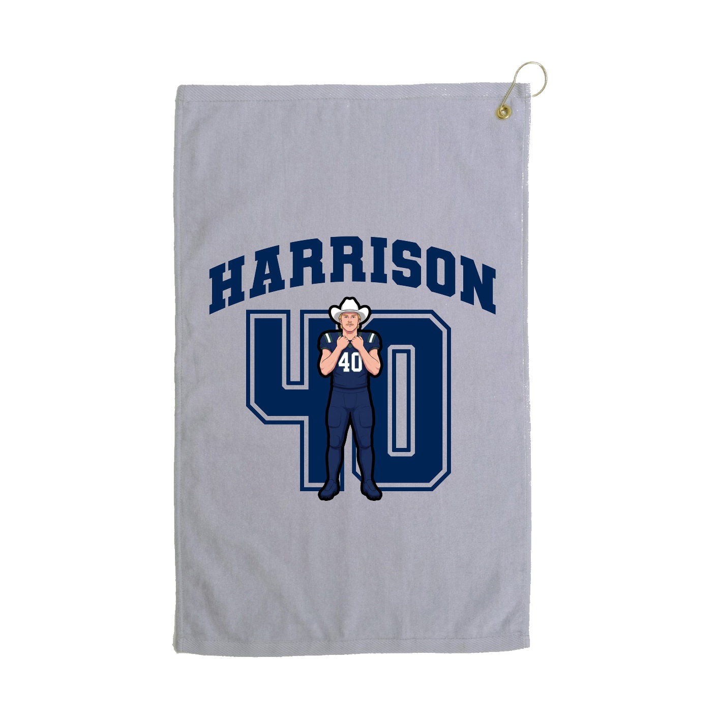 Golf Towel — Number in Grey