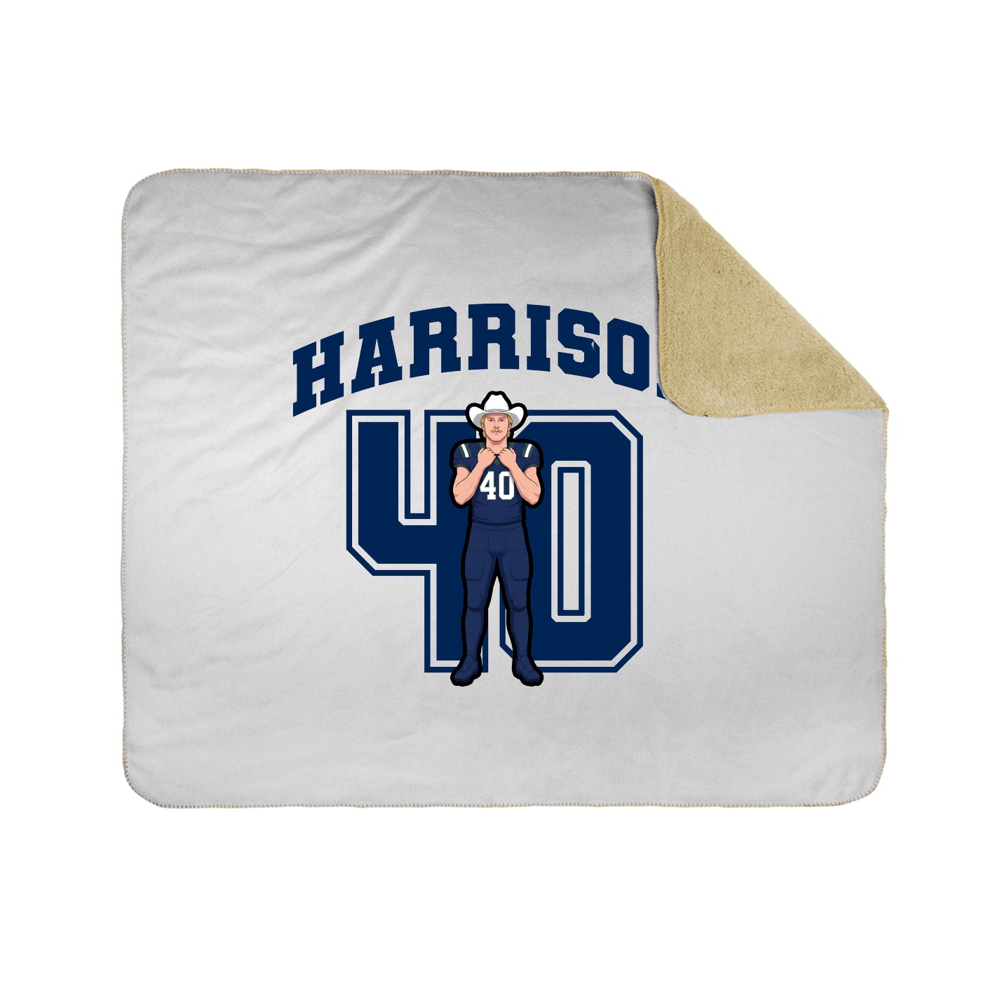 Throw Blanket — Number in White