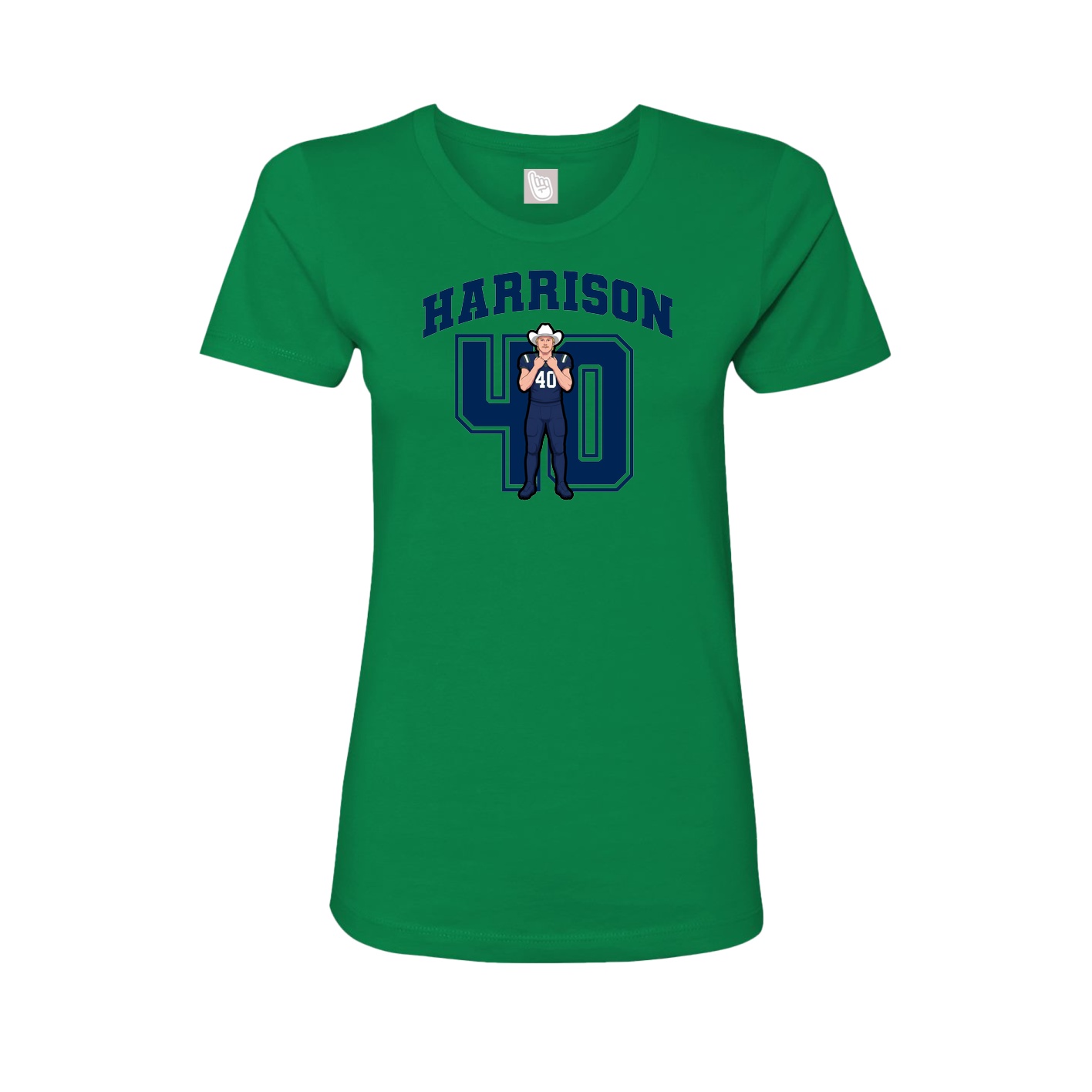 Fitted Women's Tee — Number in Green