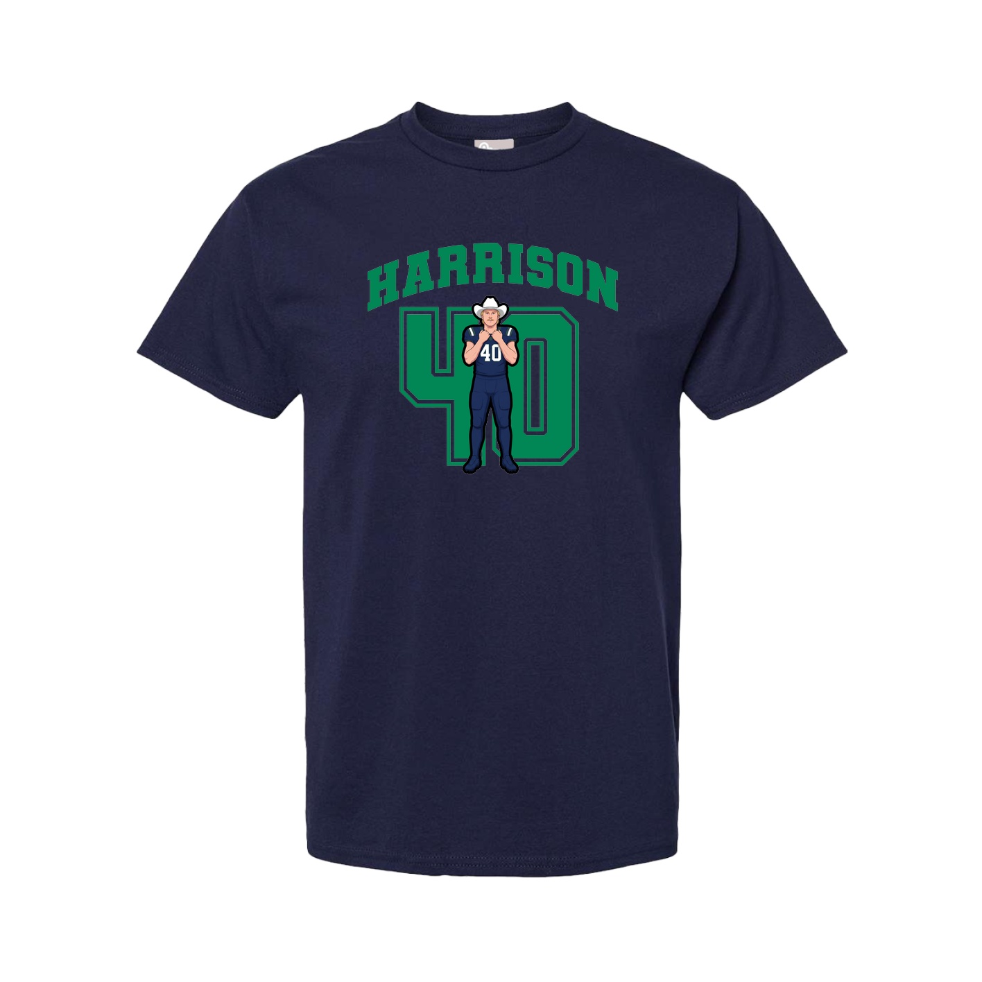 Youth Tee — Number in Navy
