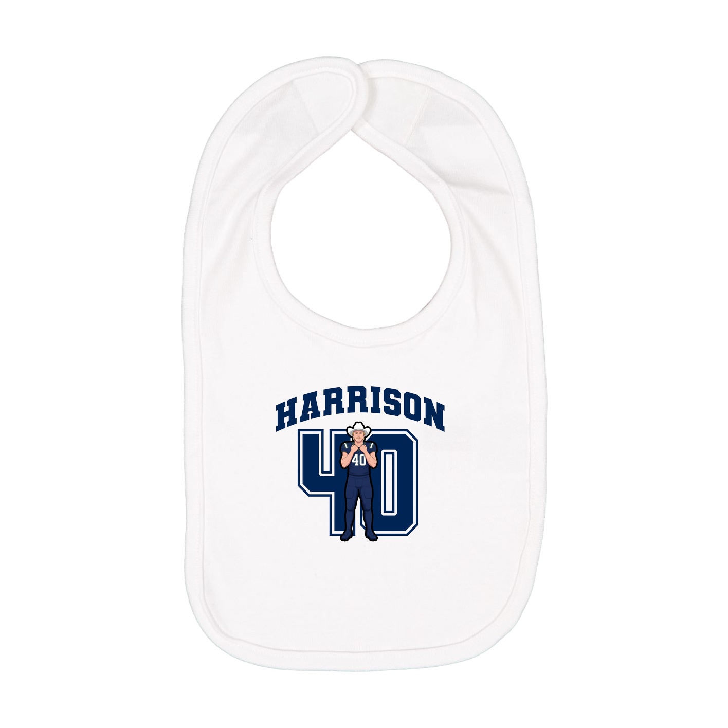 Infant Bib — Number in White