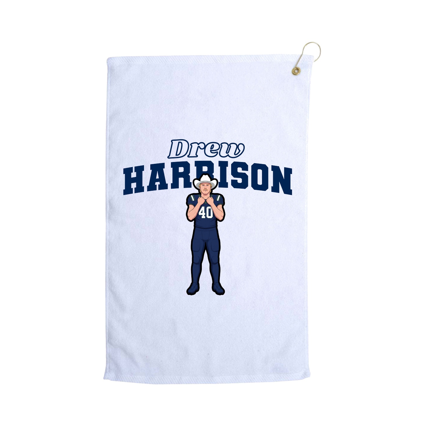 Golf Towel — Name Arch in White