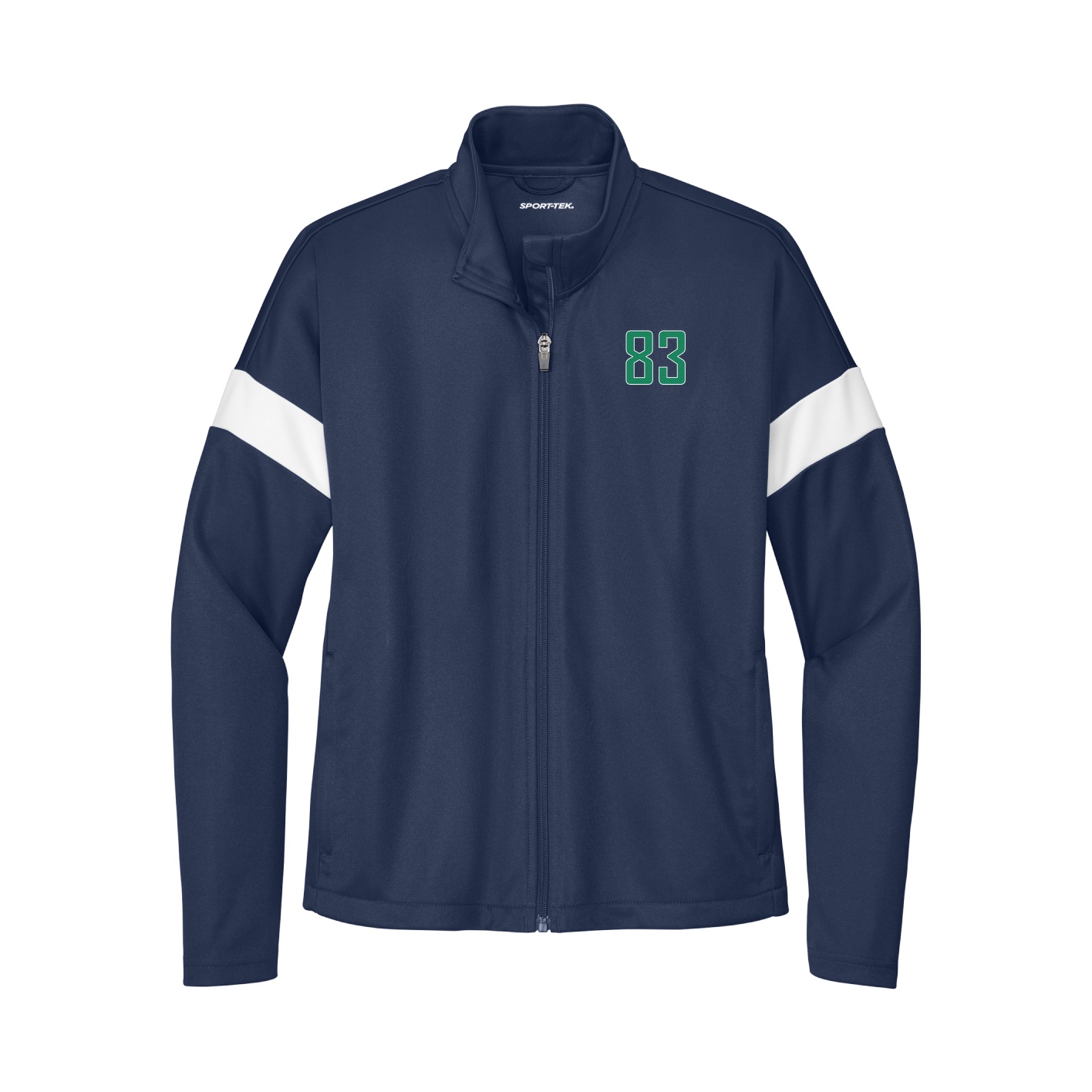 Womens Team Travel Full-Zip Jacket — Front Shirsy in Navy/White
