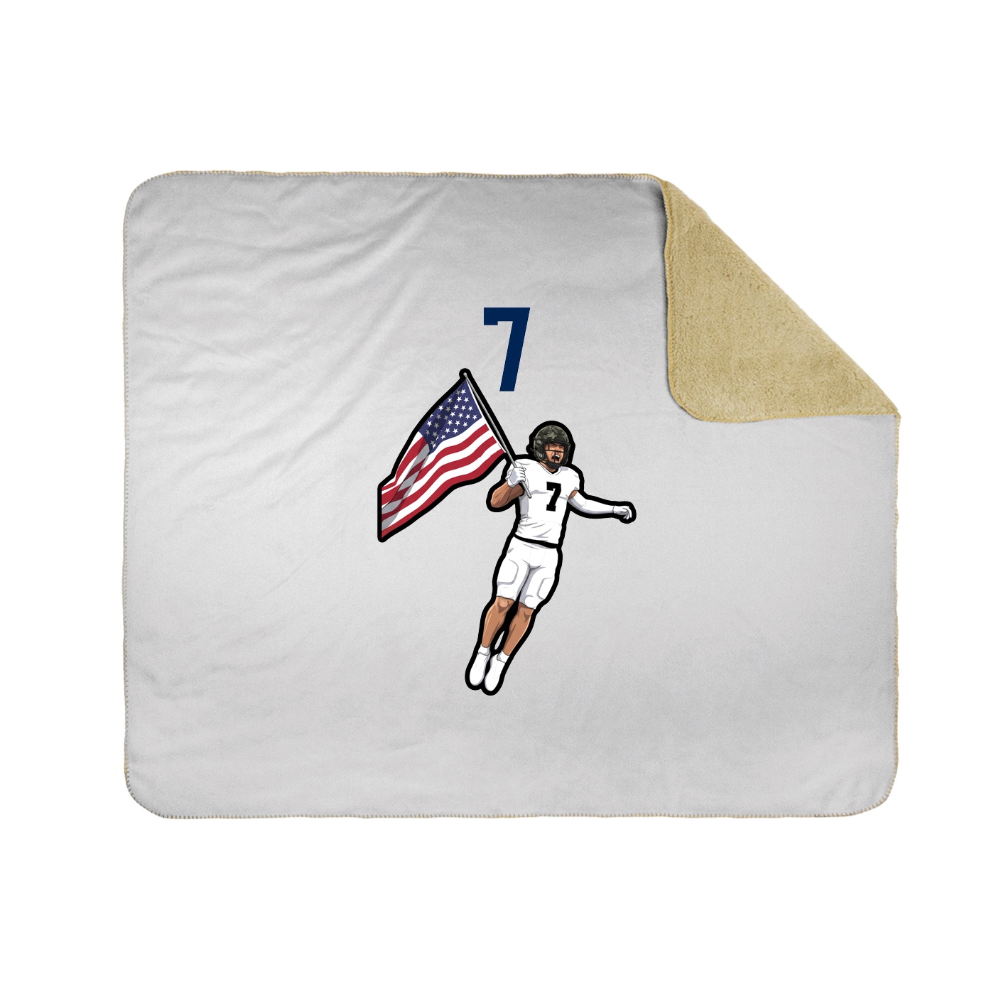 Throw Blanket — Number Top in White