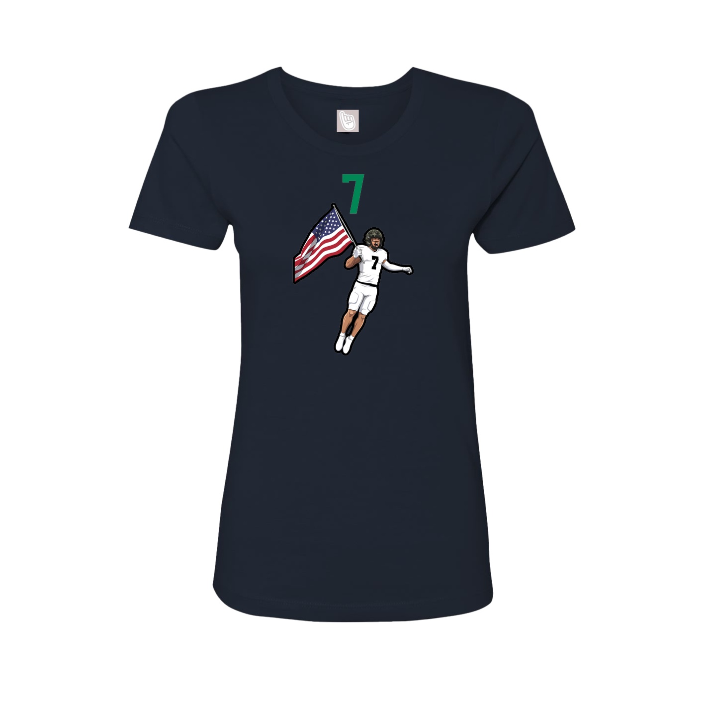 Fitted Women's Tee — Number Top in Navy
