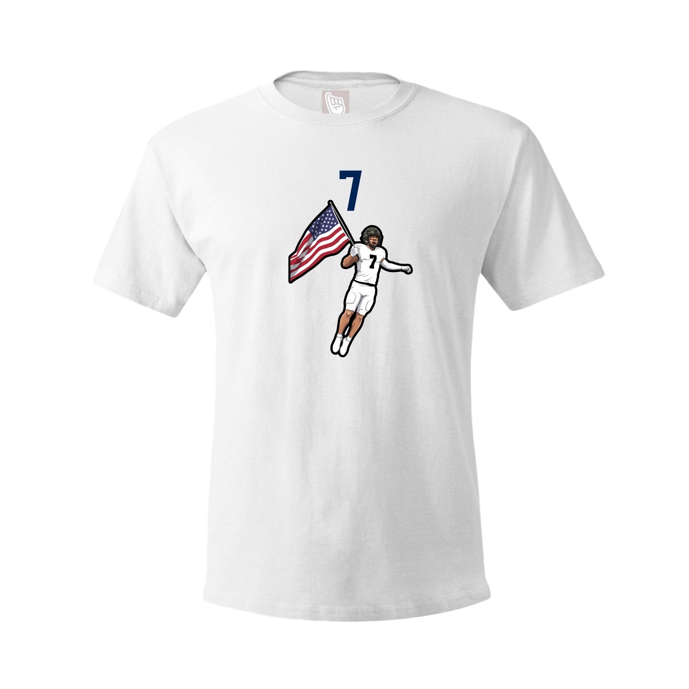 Youth Tee — Number Top in White