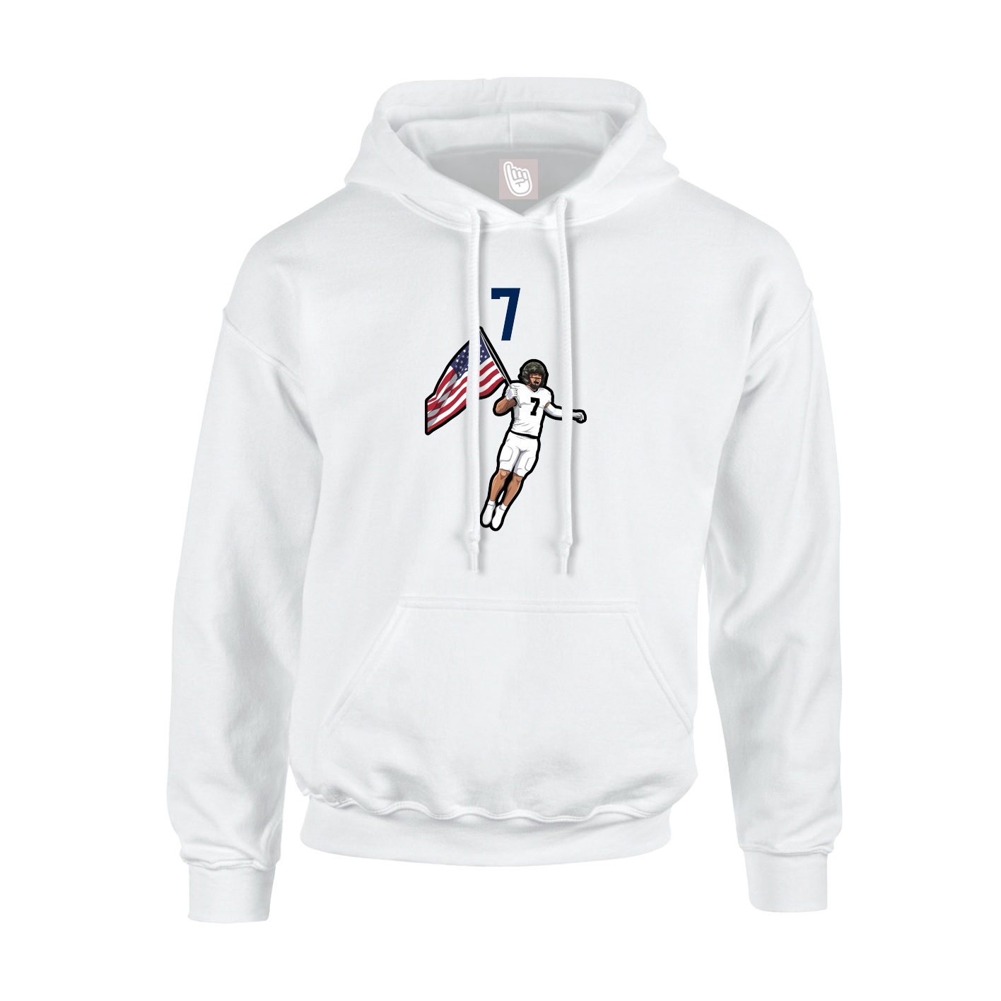Hoodie — Number Top in White