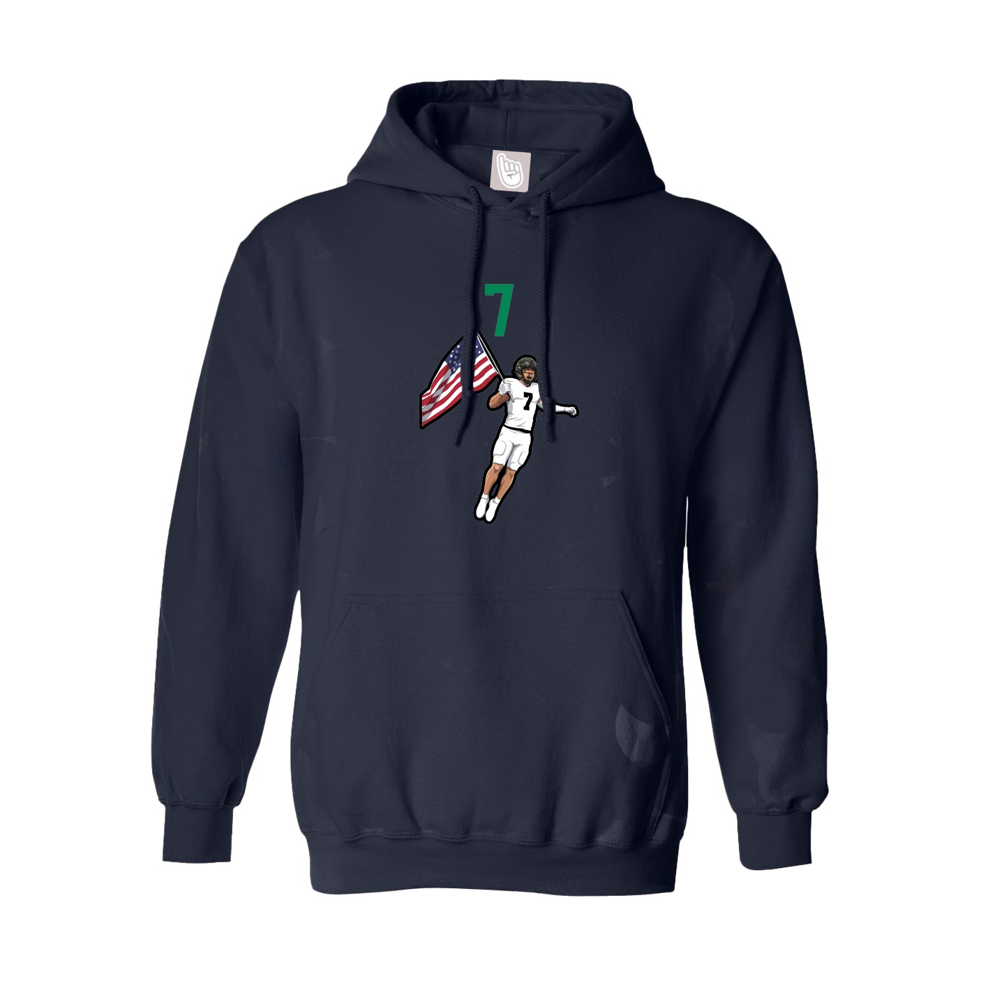Youth Hoodie — Number Top in Navy