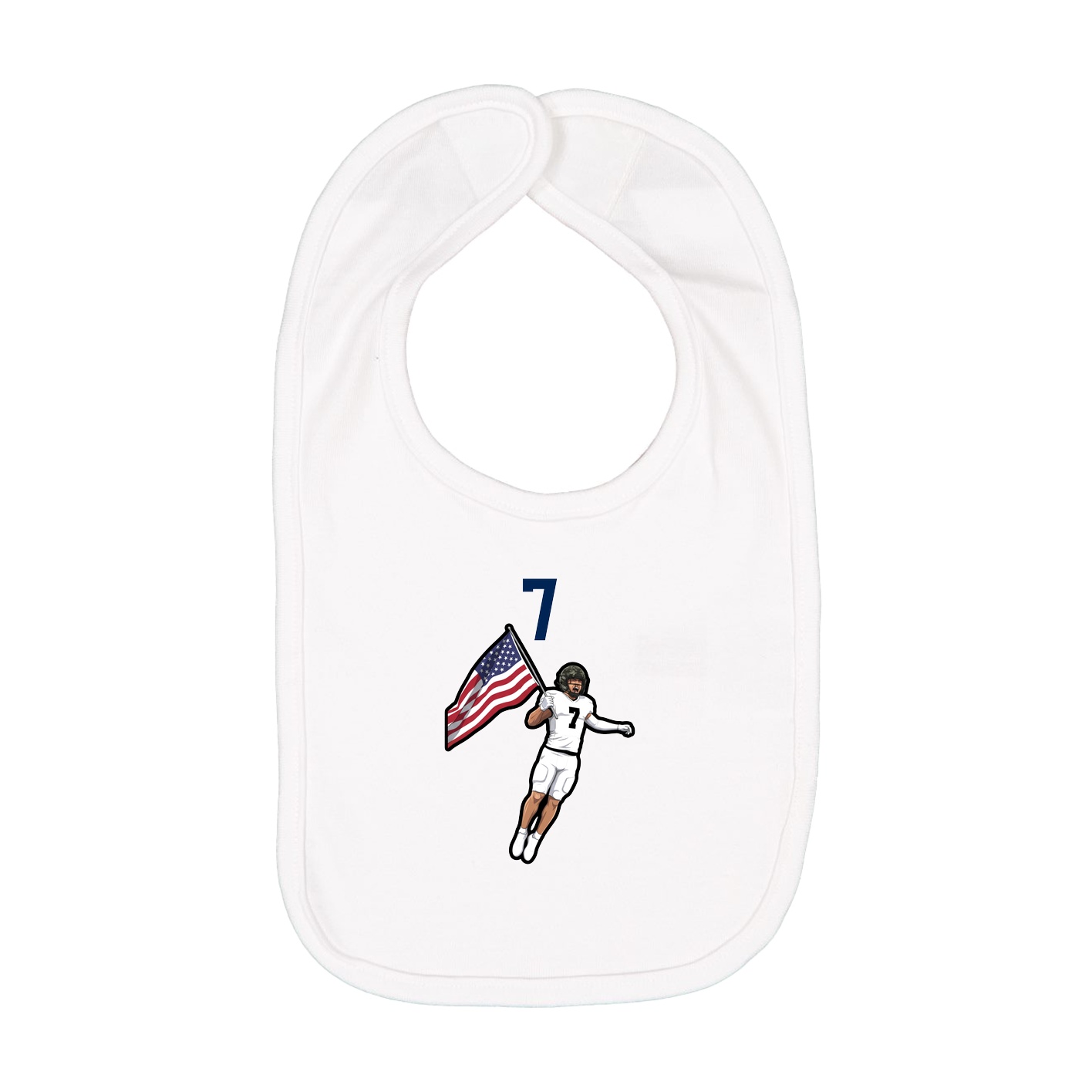 Infant Bib — Number Top in White
