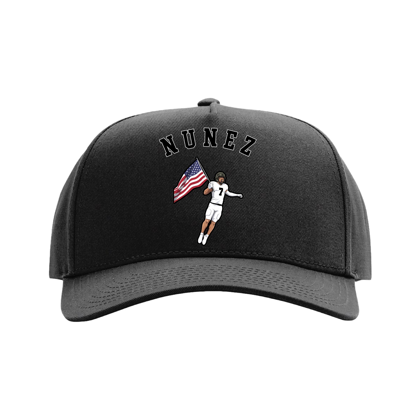 Full Fabric Five-Panel Champ Cap — Shirsey Arch in Black