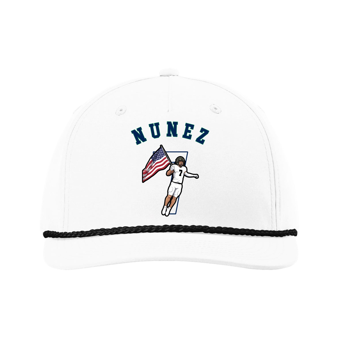 Five-Panel Classic Rope Cap — Shirsey Arch in White