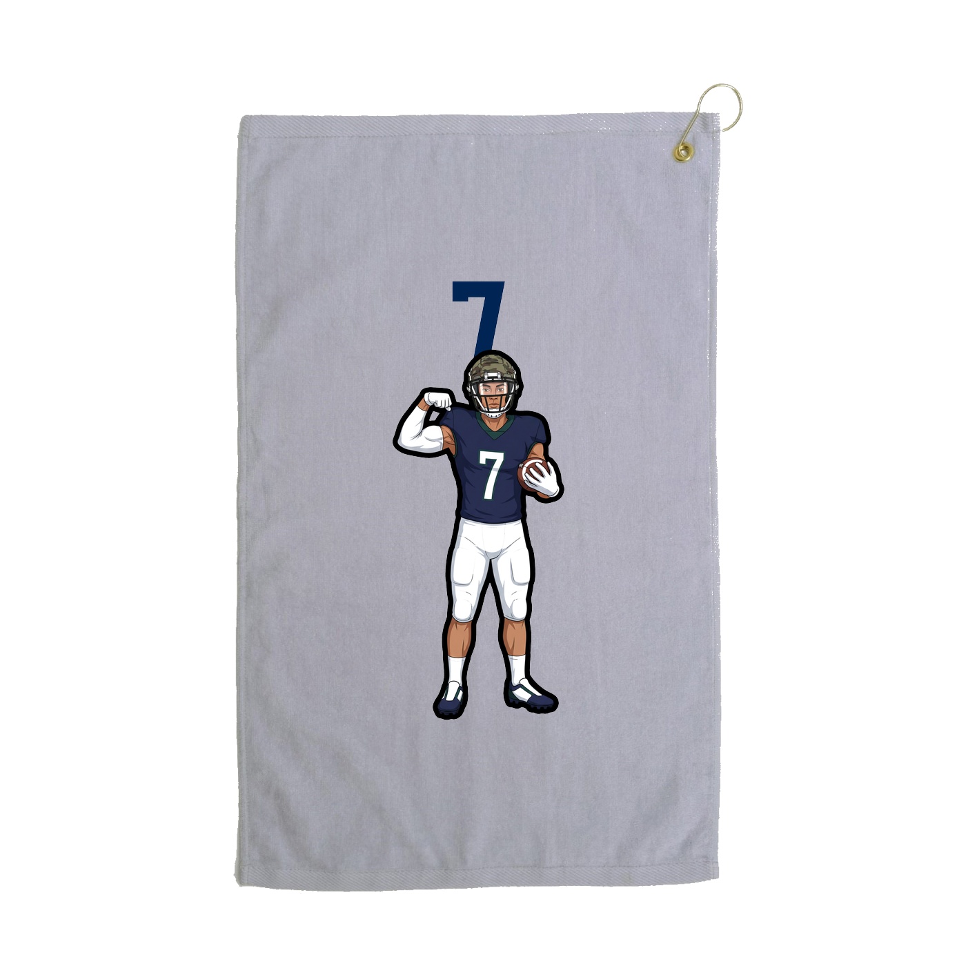 Golf Towel — Number Top in Grey