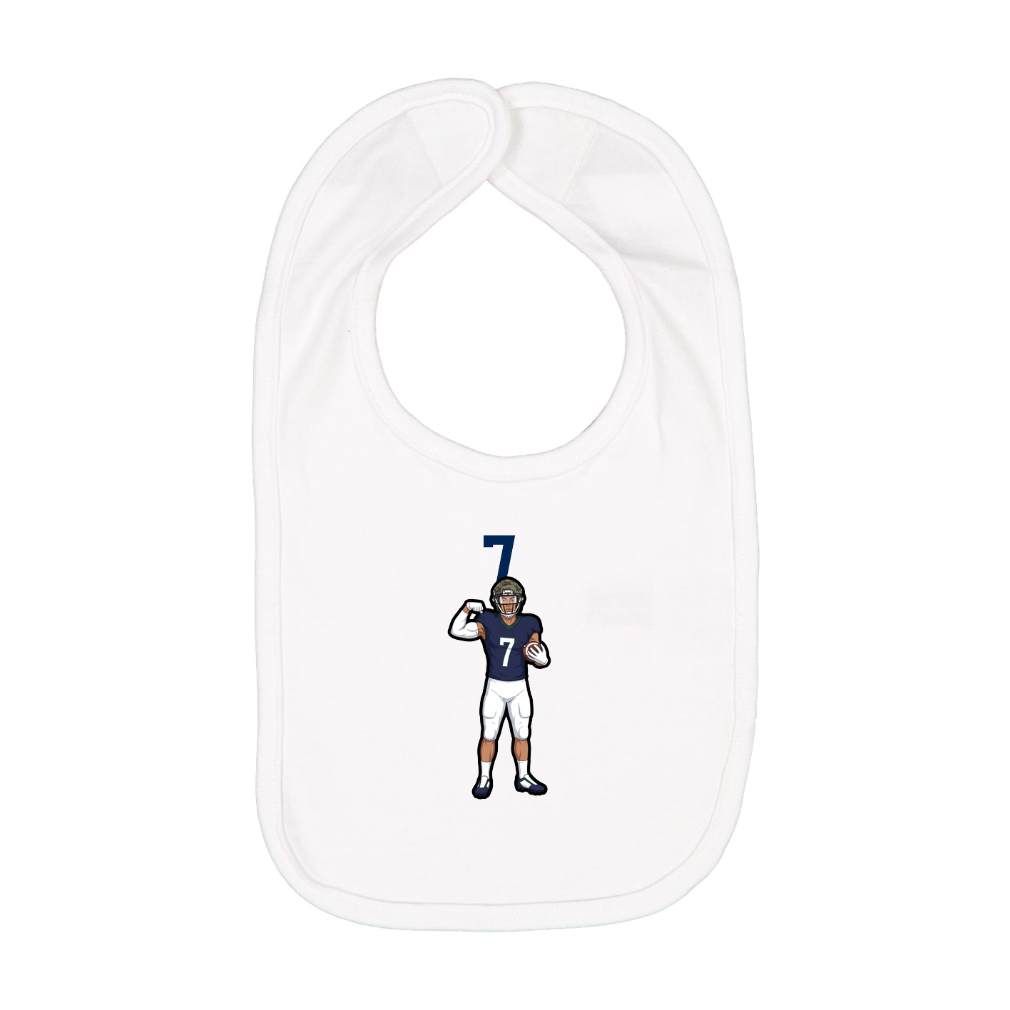 Infant Bib — Number Top in White
