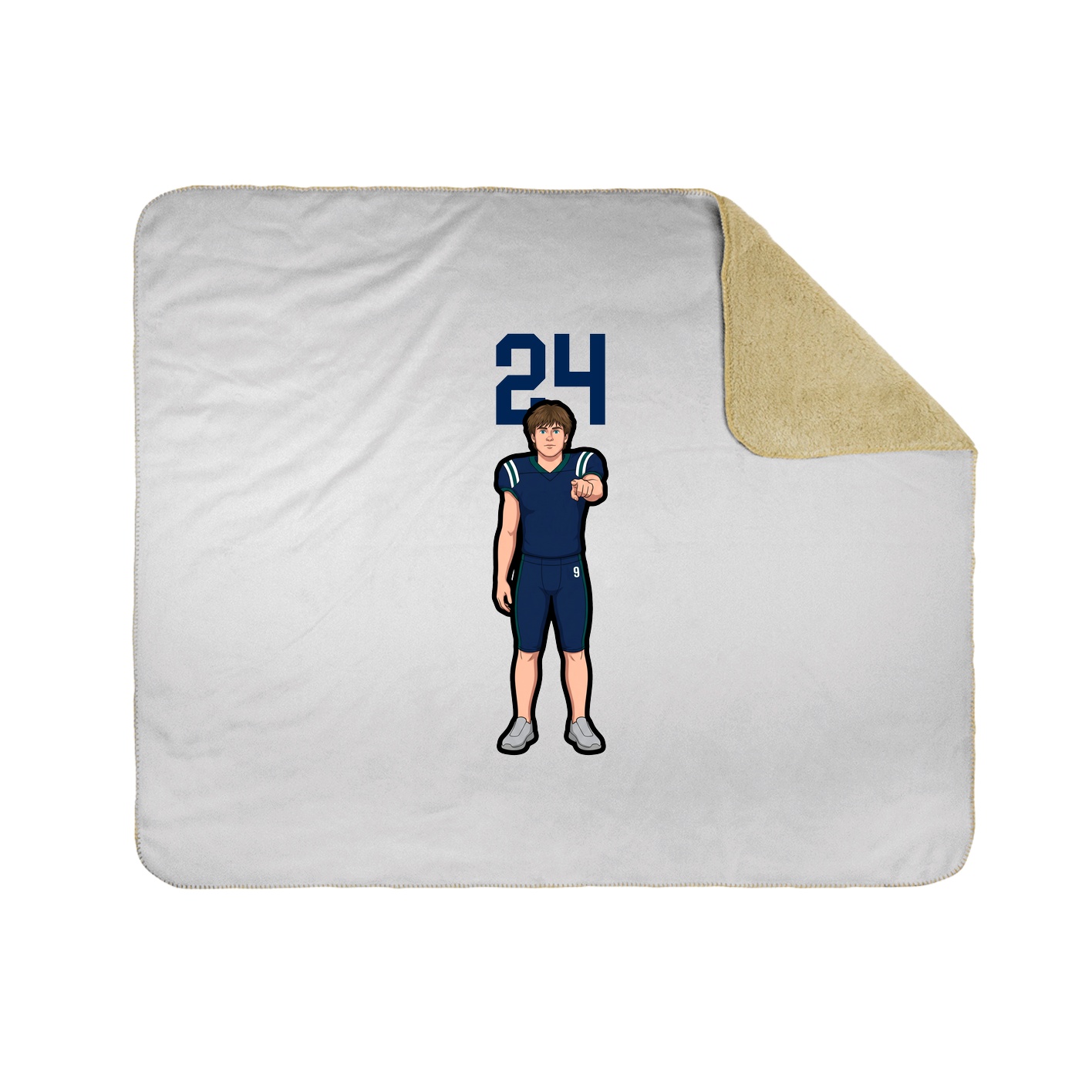 Throw Blanket — Number Top in White