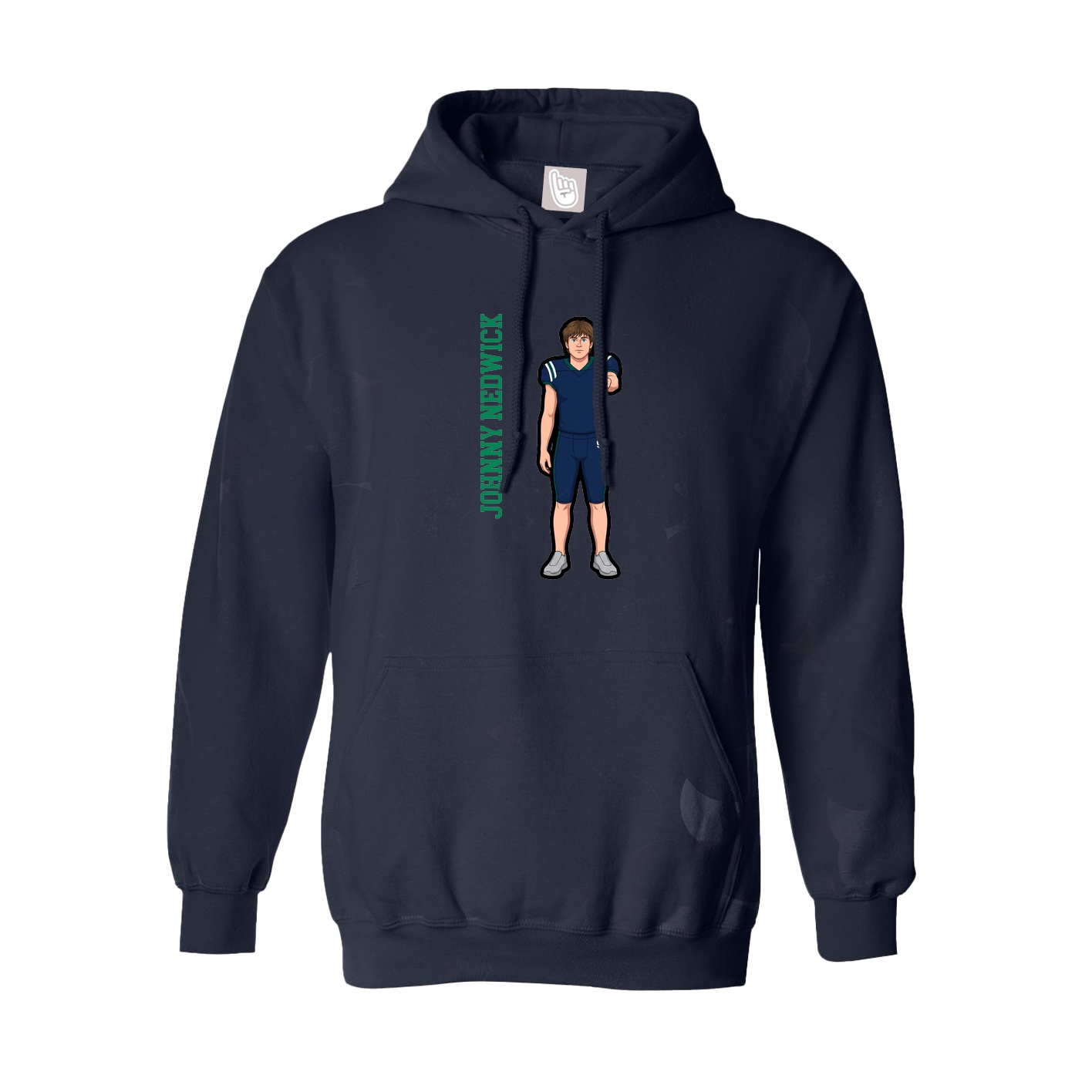 Youth Hoodie — Name Vertical in Navy