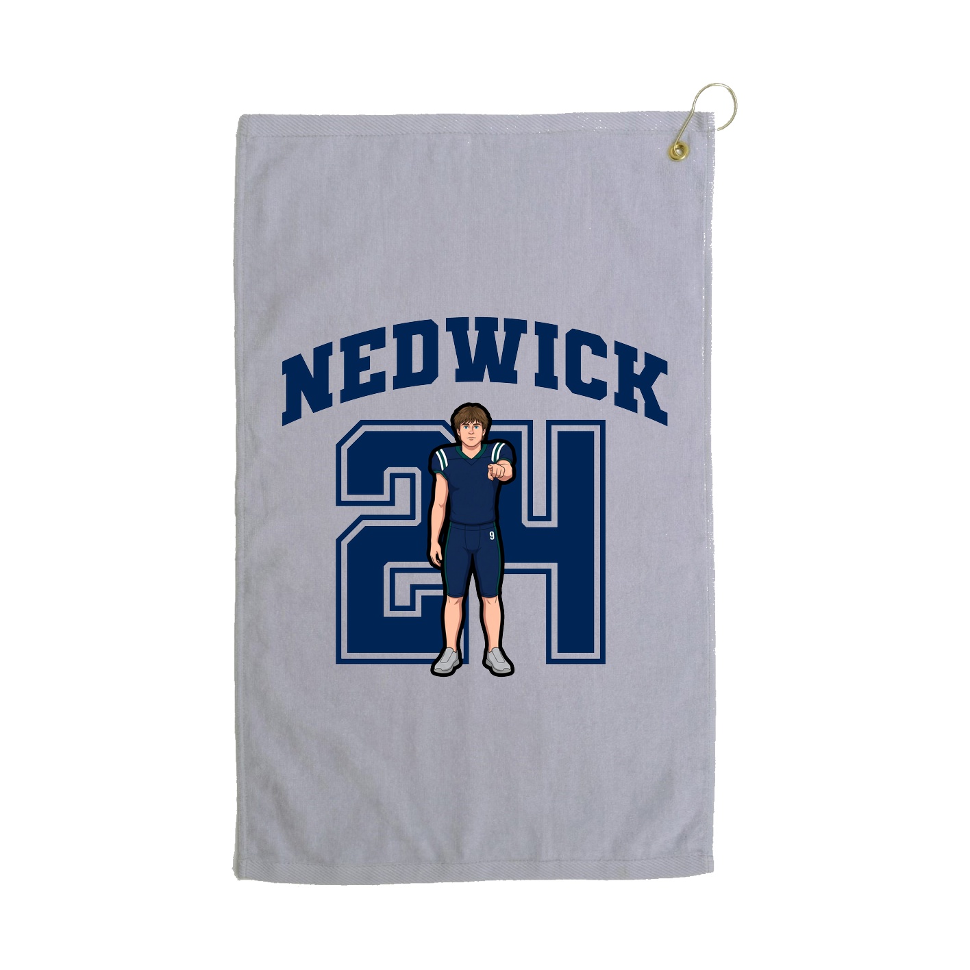 Golf Towel — Number in Grey