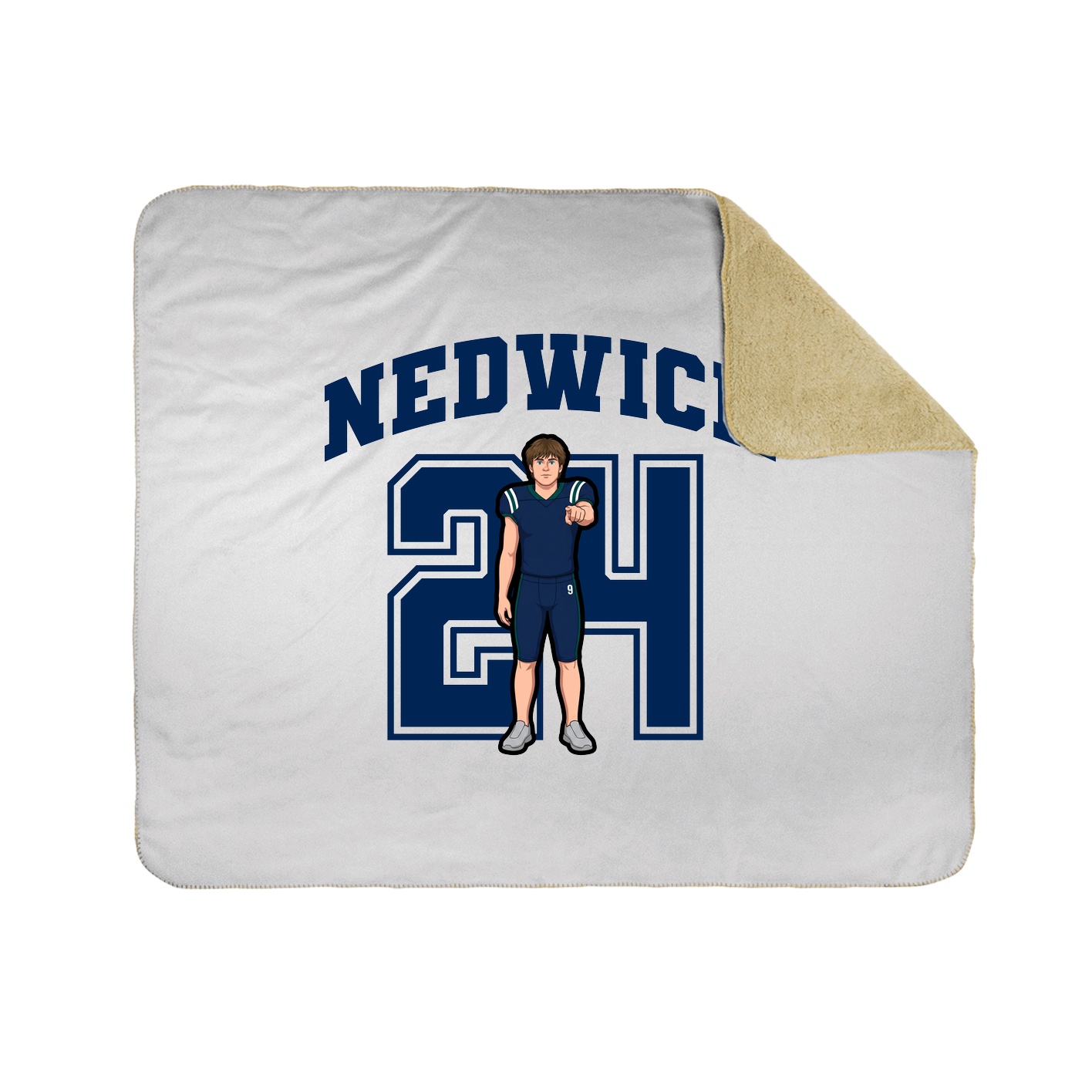Throw Blanket — Number in White