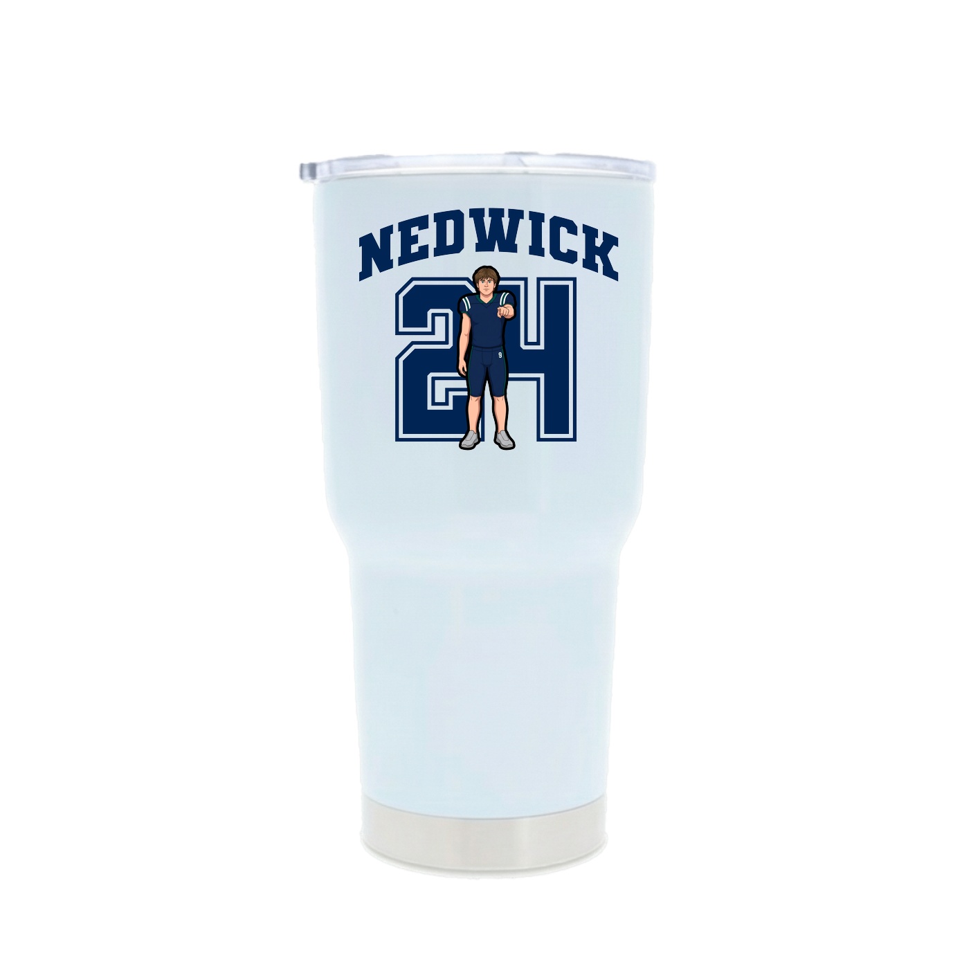 30oz Stainless Steel Tumbler — Number in White