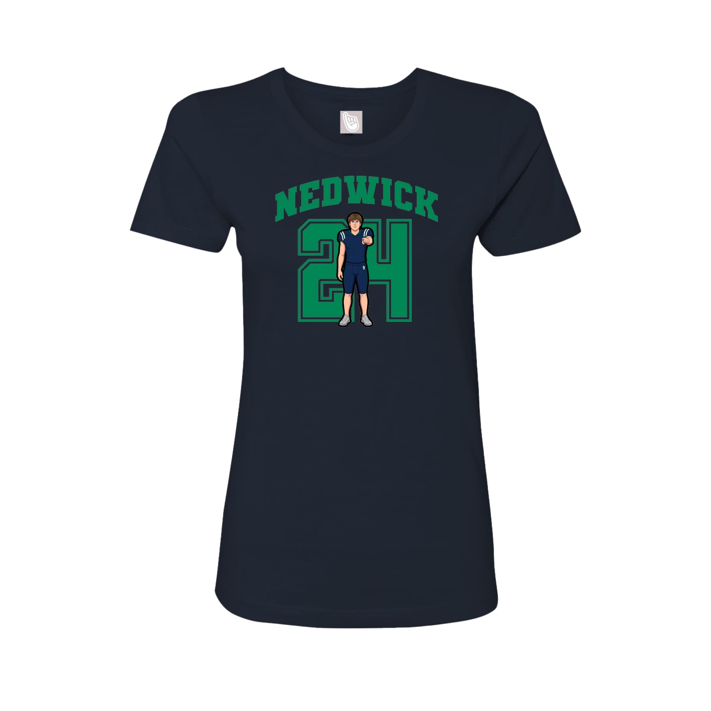 Fitted Women's Tee — Number in Navy