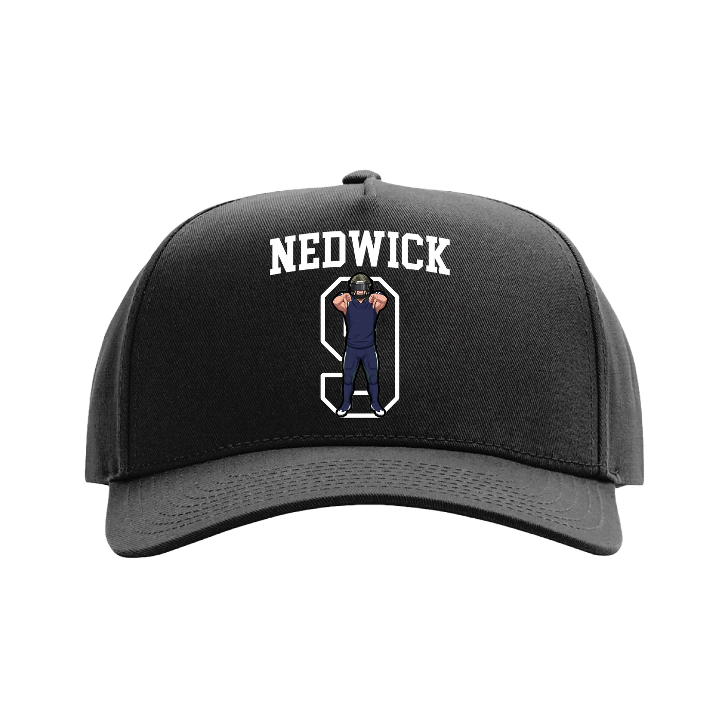 Full Fabric Five-Panel Champ Cap — Shirsey in Black