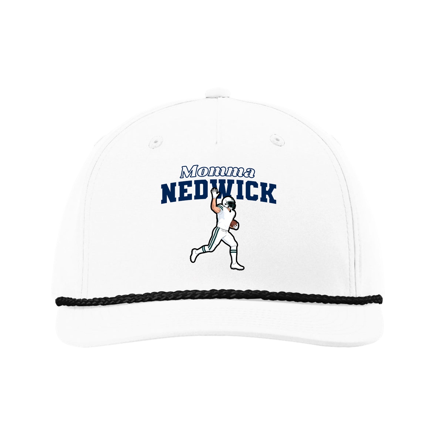Five-Panel Classic Rope Cap — Mothers Day Block in White