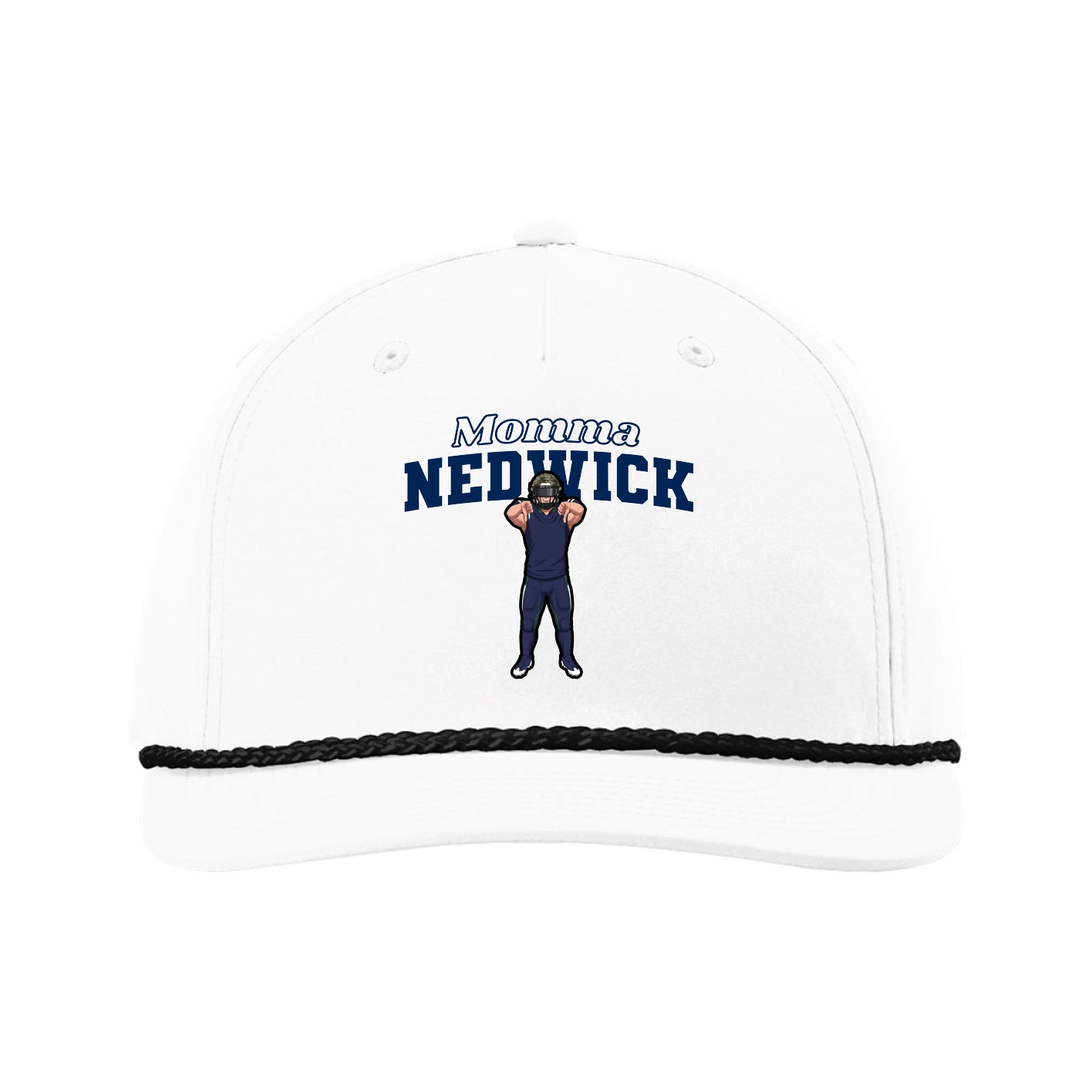 Five-Panel Classic Rope Cap — Mothers Day Block in White