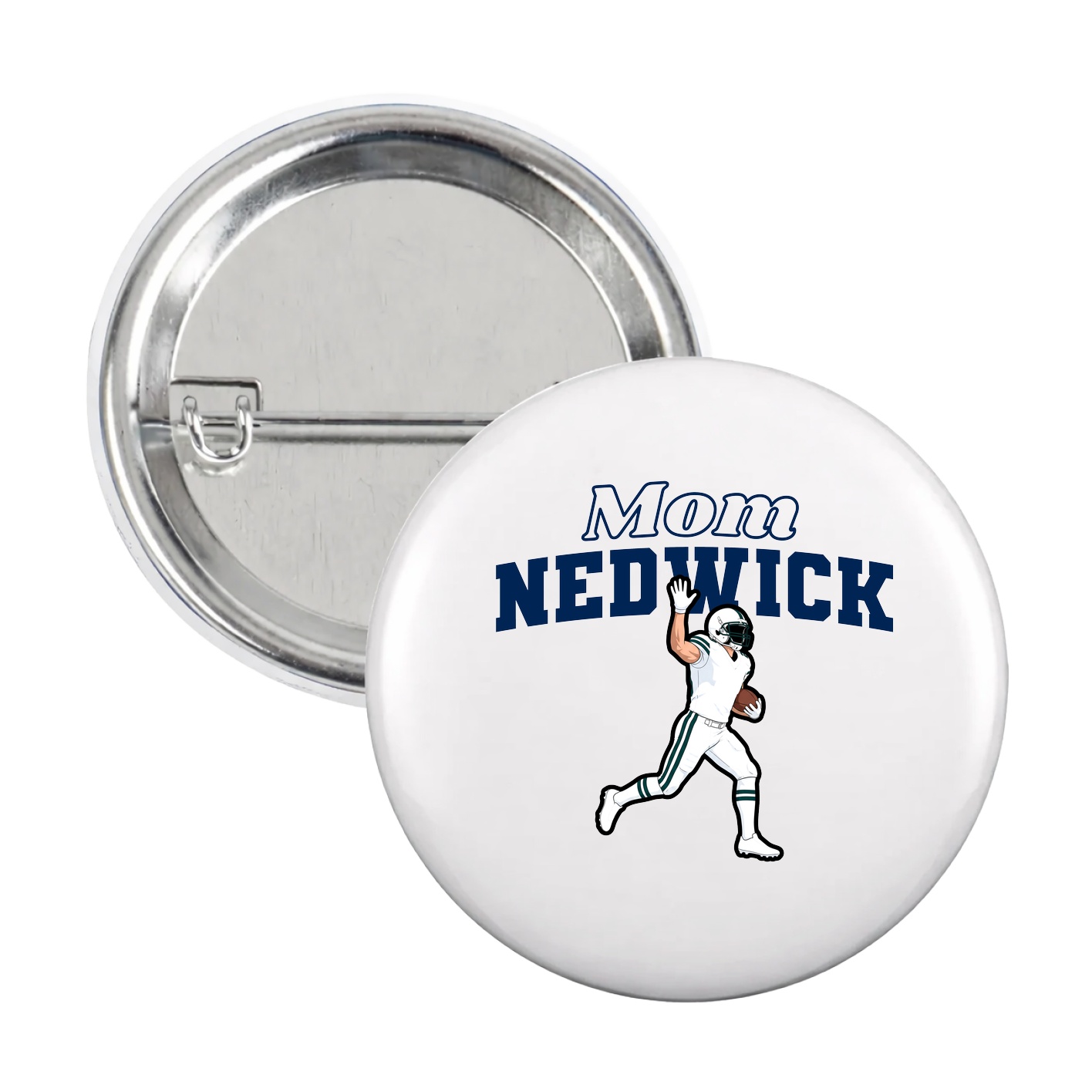 Game Day Button — Mothers Day Block in White