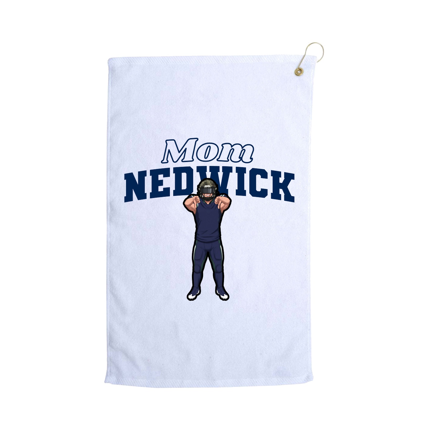 Golf Towel — Mothers Day Block in White