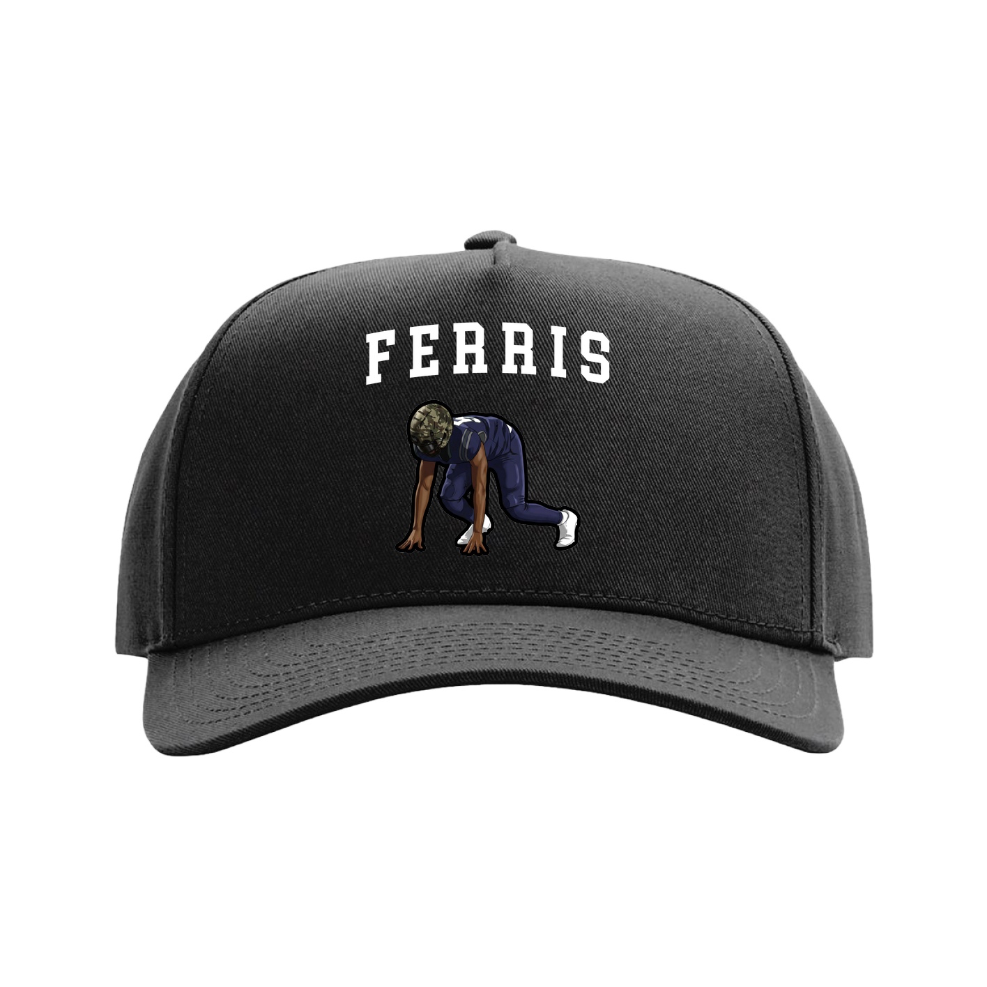 Full Fabric Five-Panel Champ Cap — Shirsey in Black