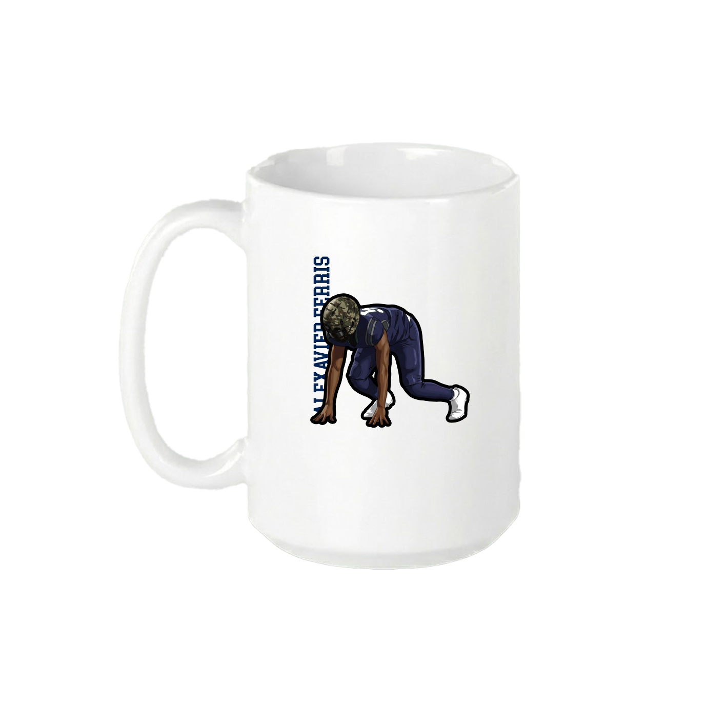 15oz Coffee Mug — Name Vertical in White