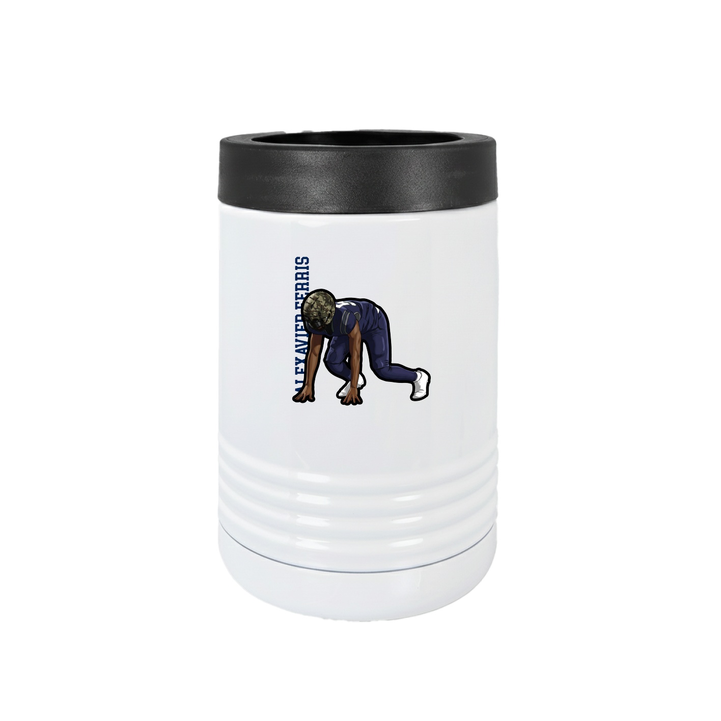 Beverage Holder — Name Vertical in White
