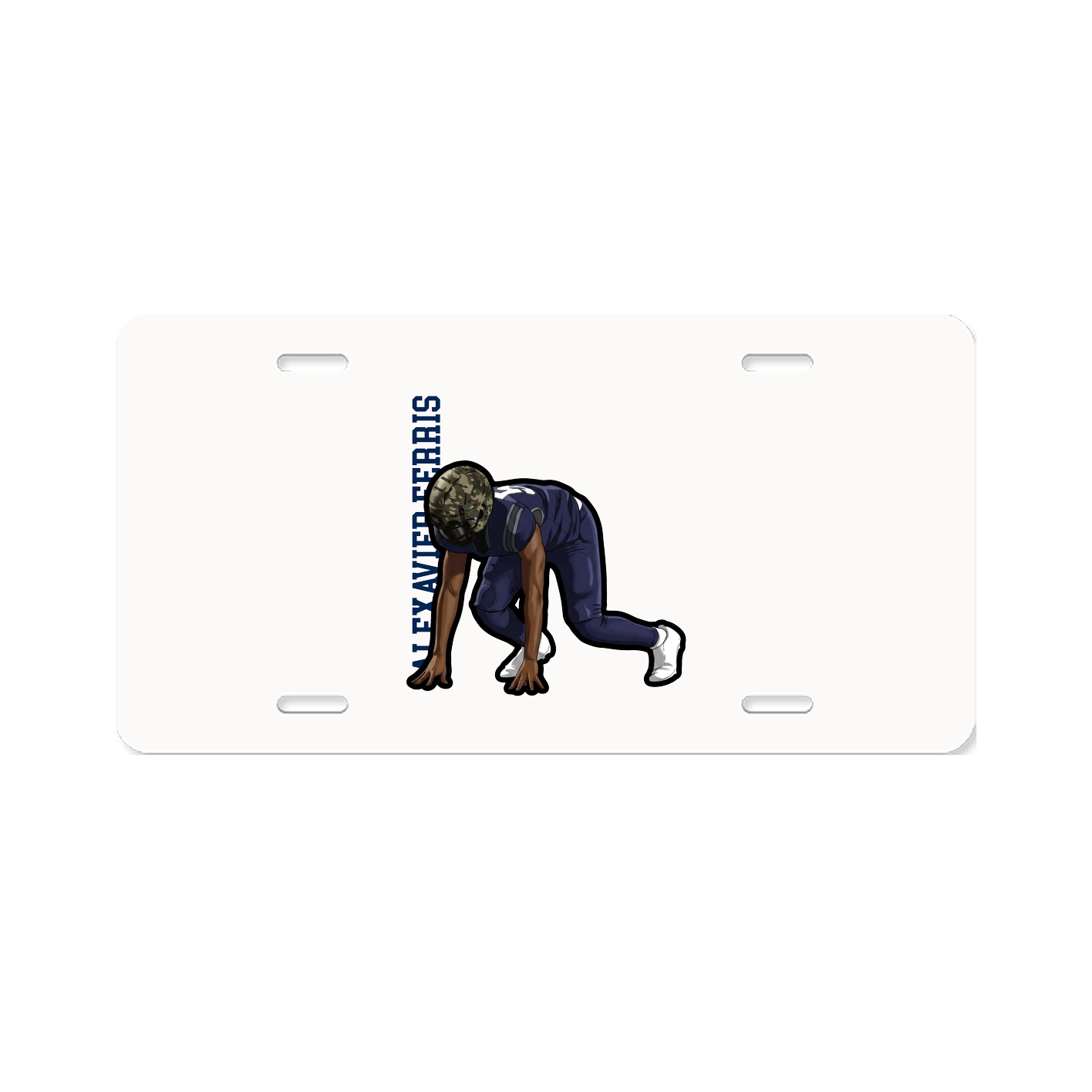License Plate — Name Vertical in Classic