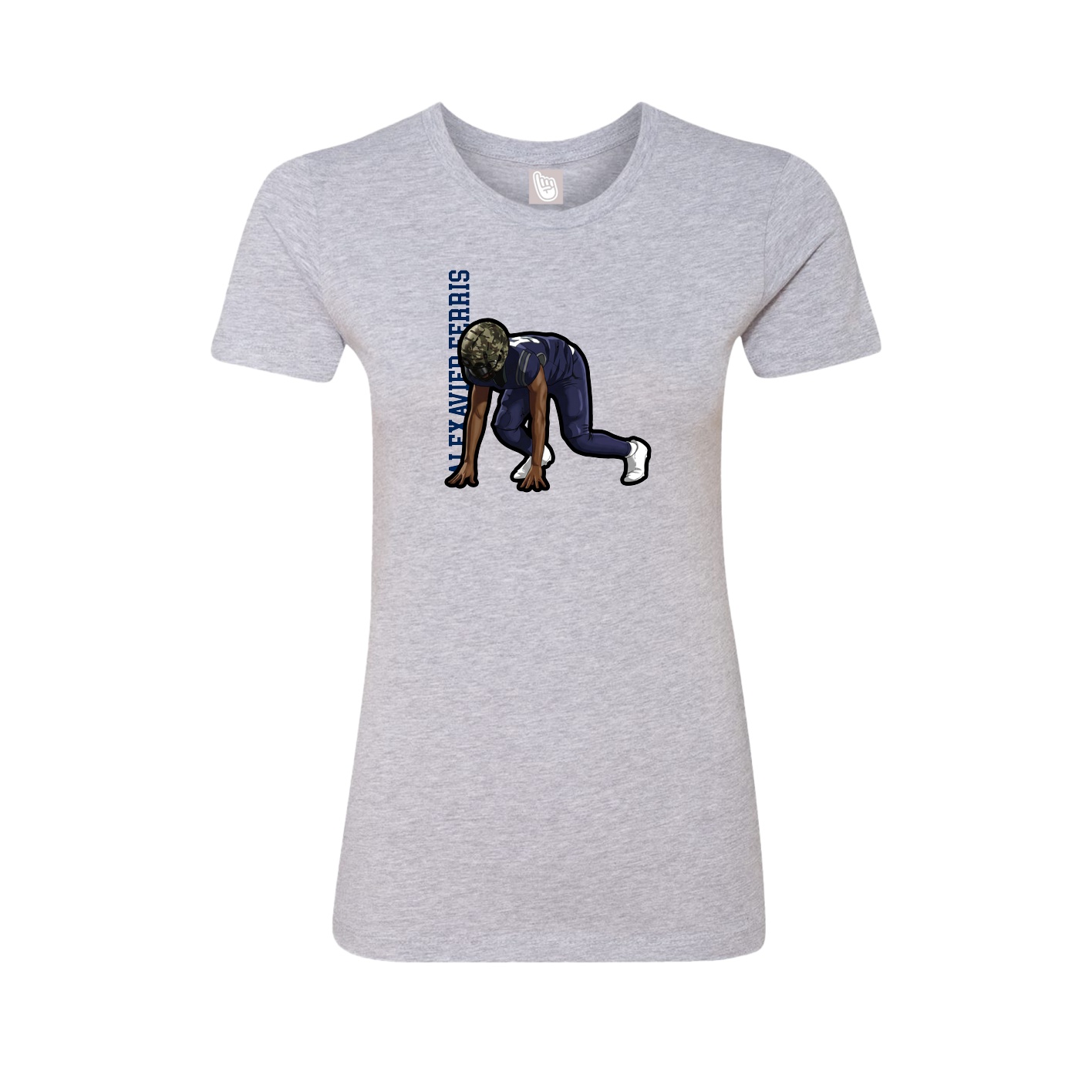 Womens Tee — Name Vertical in Grey