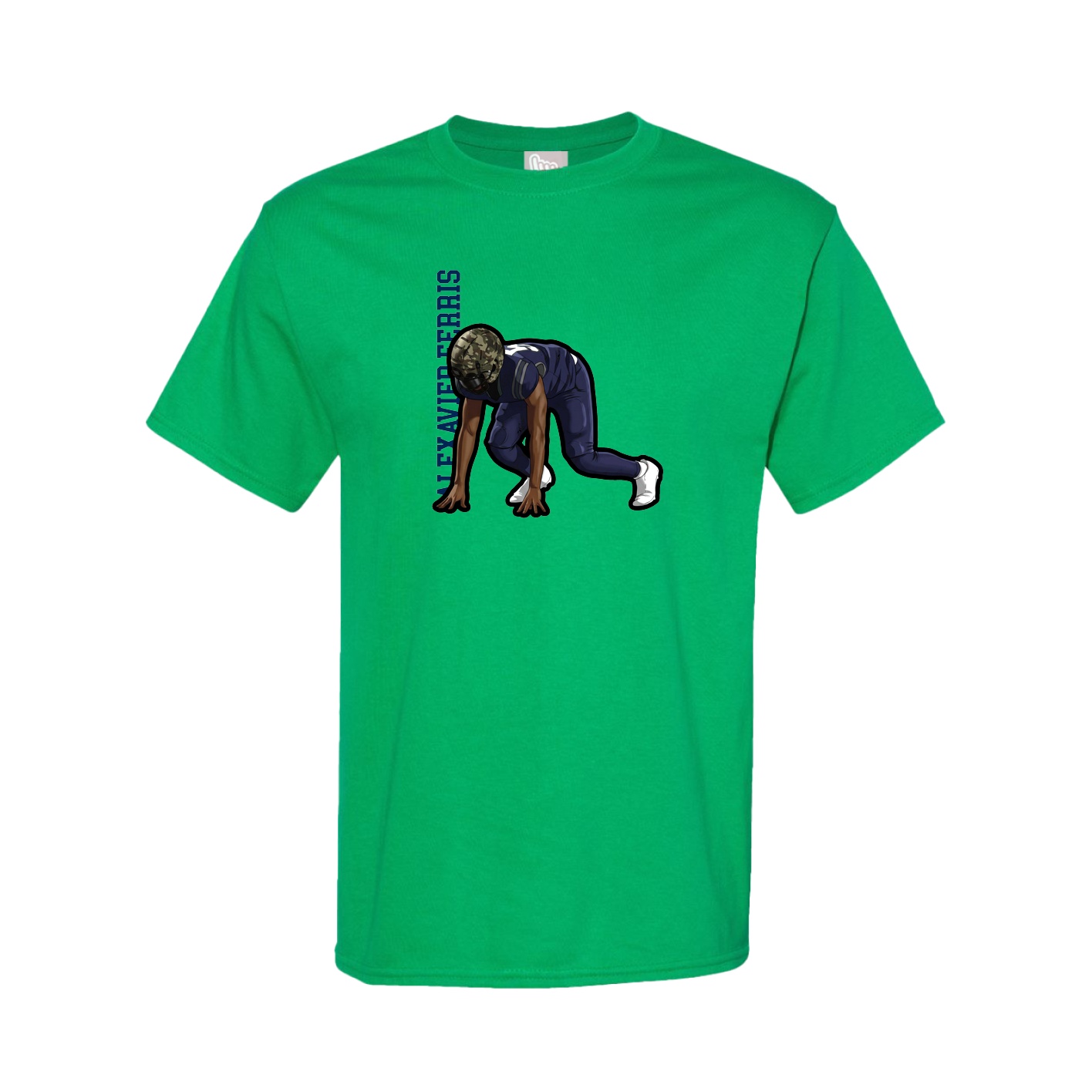 Youth Tee — Name Vertical in Green