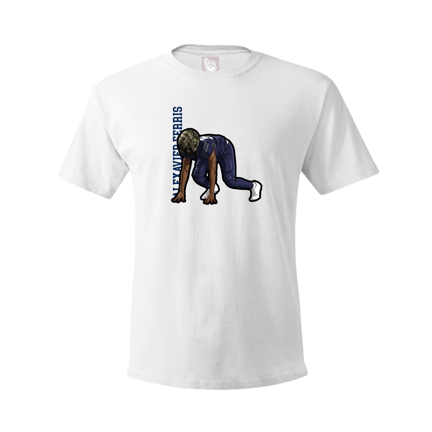 Youth Tee — Name Vertical in White