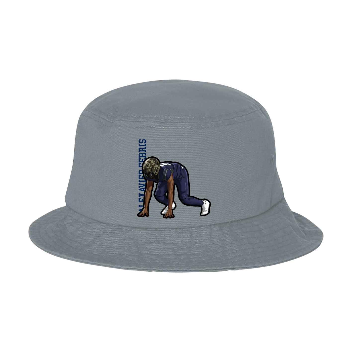 Bucket Cap — Name Vertical in Grey