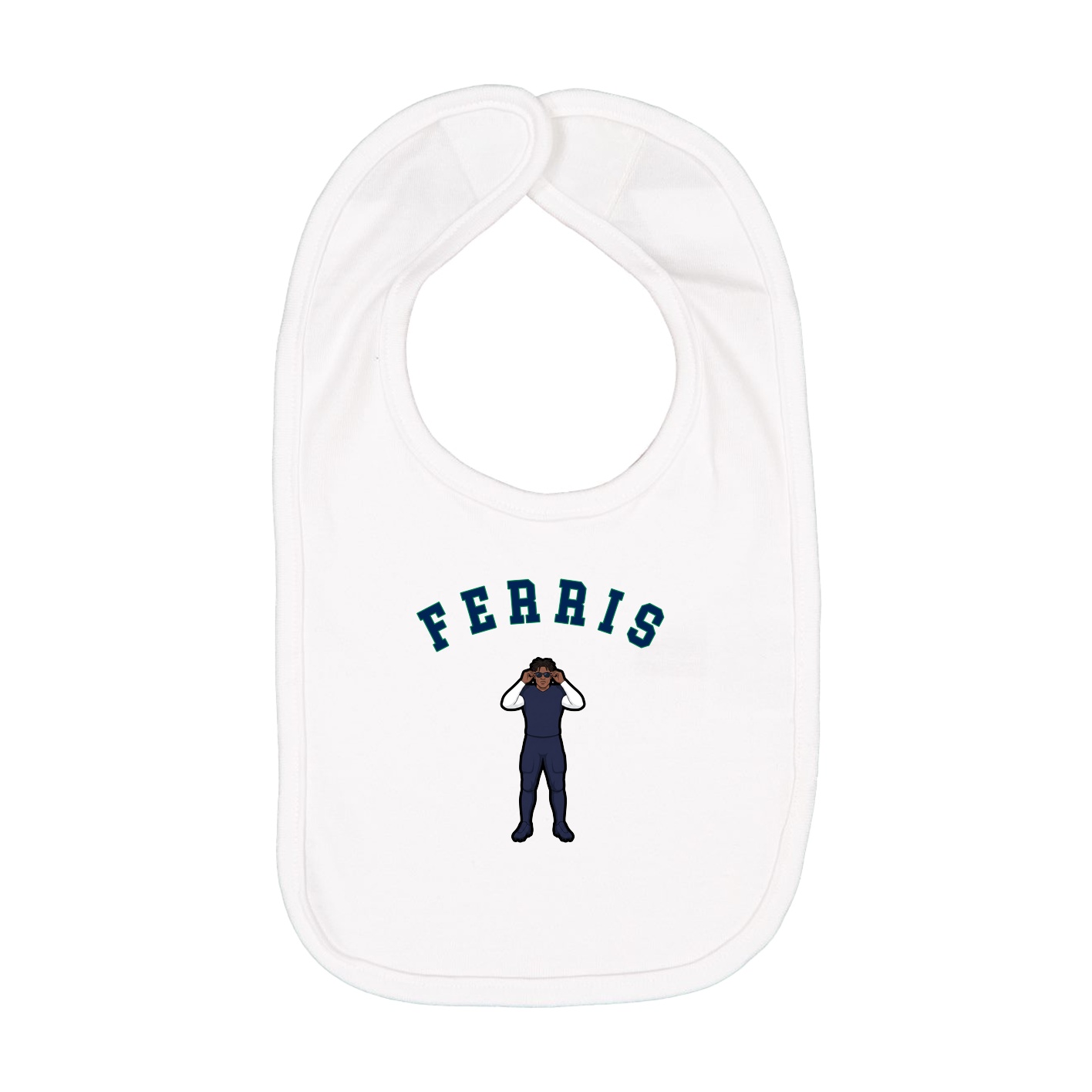 Infant Bib — Shirsey Arch in White
