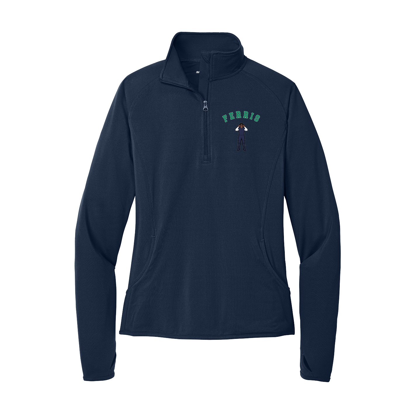 Women's Q-Zip Pullover — Shirsey Arch in Navy